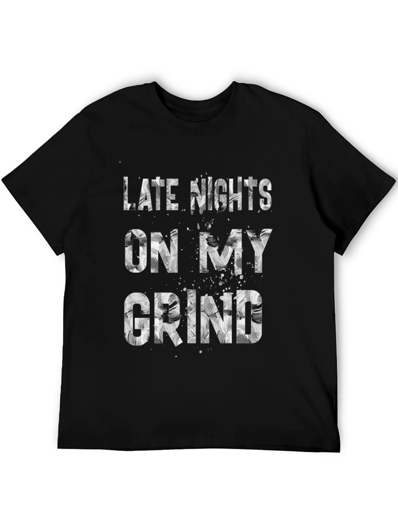 Late Nights On My Grind Black Graphic Tee