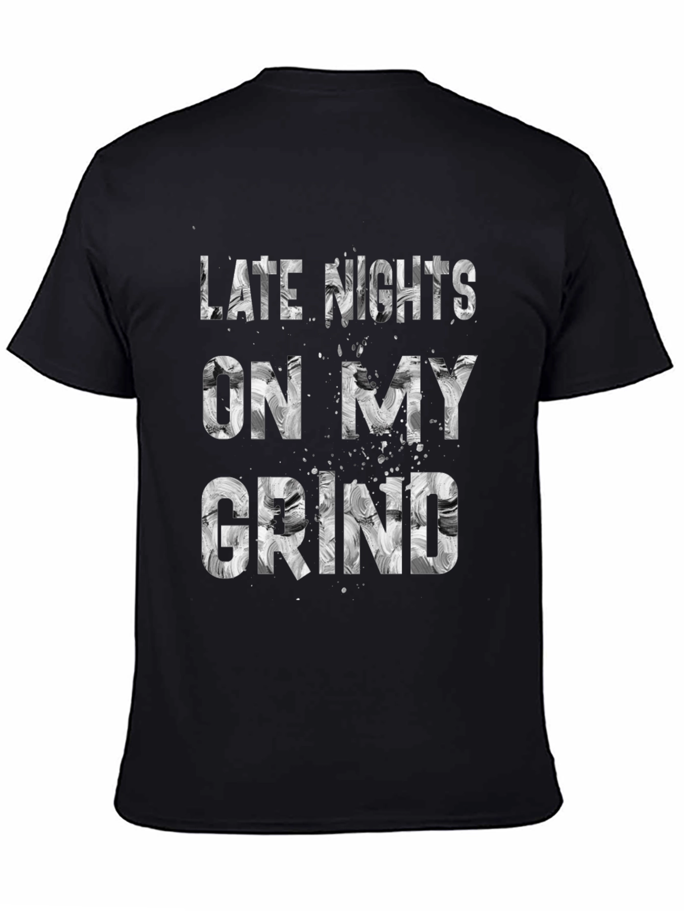 Late Nights On My Grind Black Graphic Tee