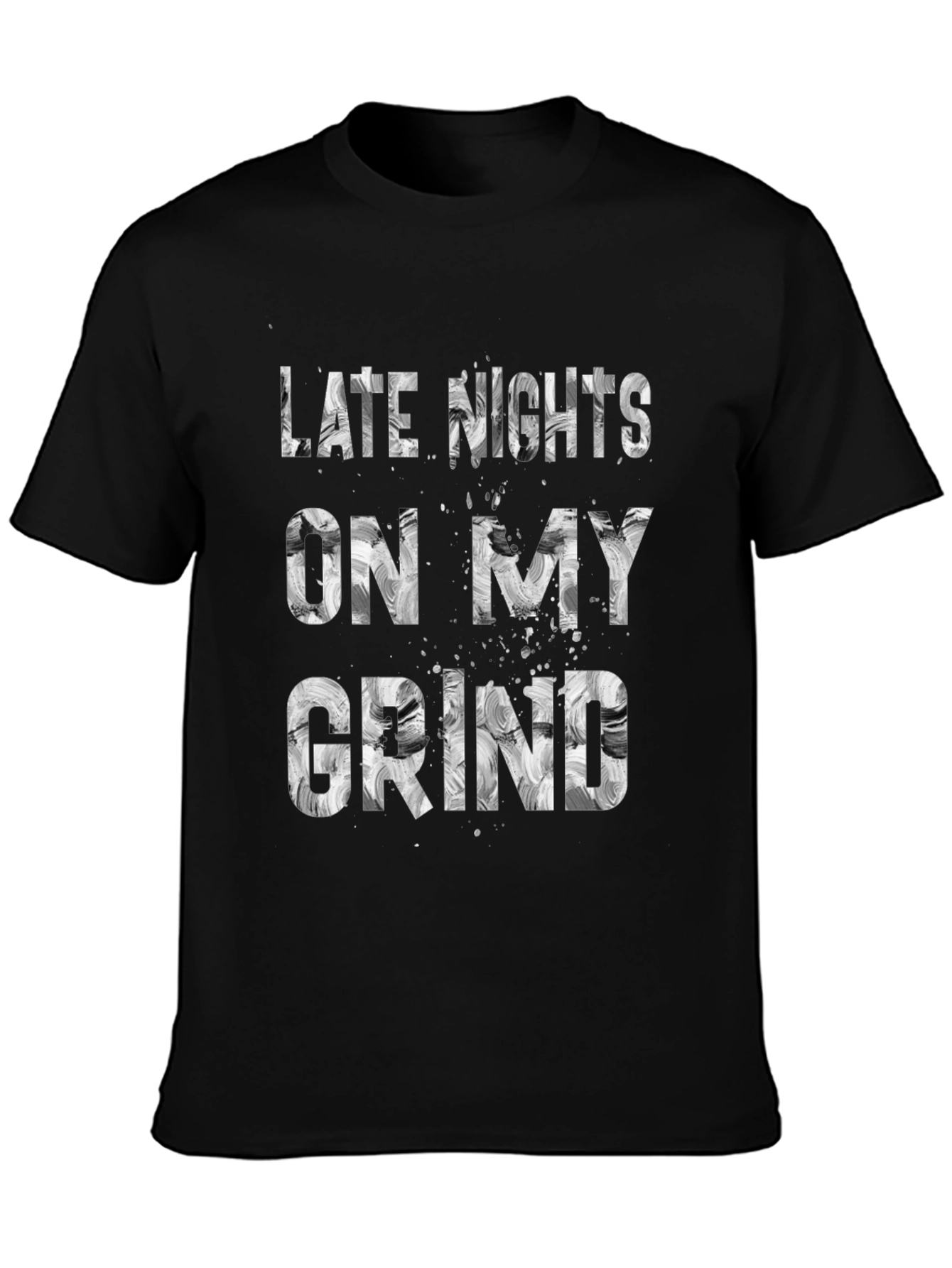 Late Nights On My Grind Black Graphic Tee