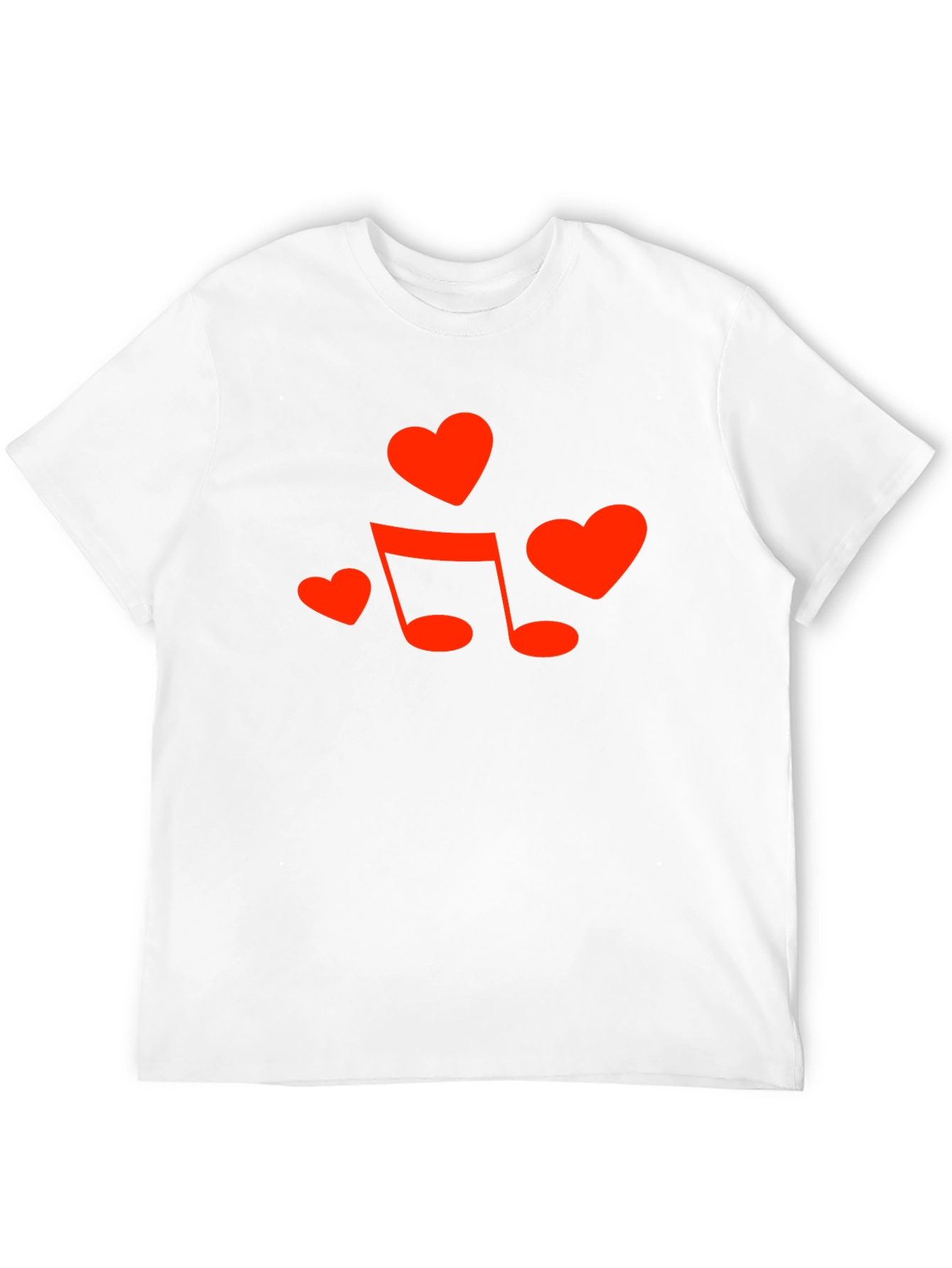 Heart & Music Note Graphic Tee - Black