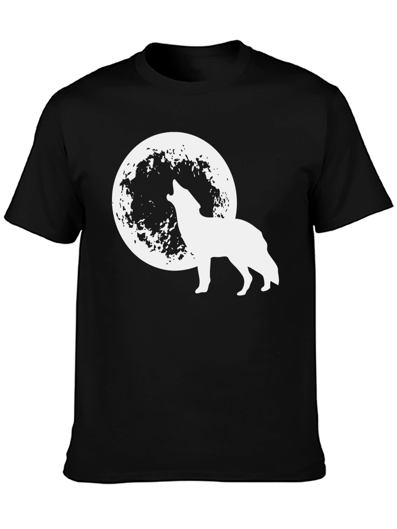 Wolf Moon Graphic Tee - Black Cotton T-Shirt