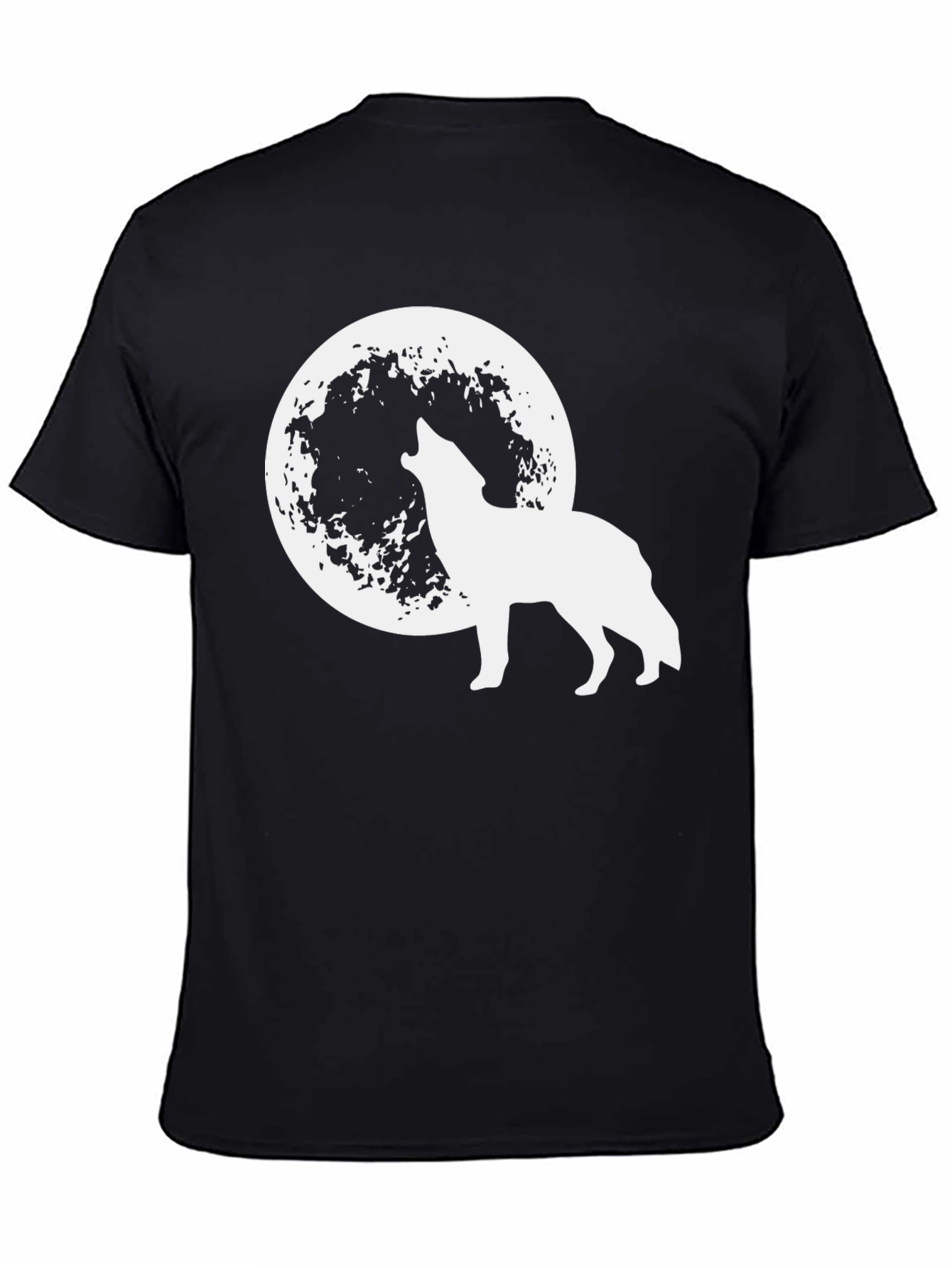 Wolf Moon Graphic Tee - Black Cotton T-Shirt