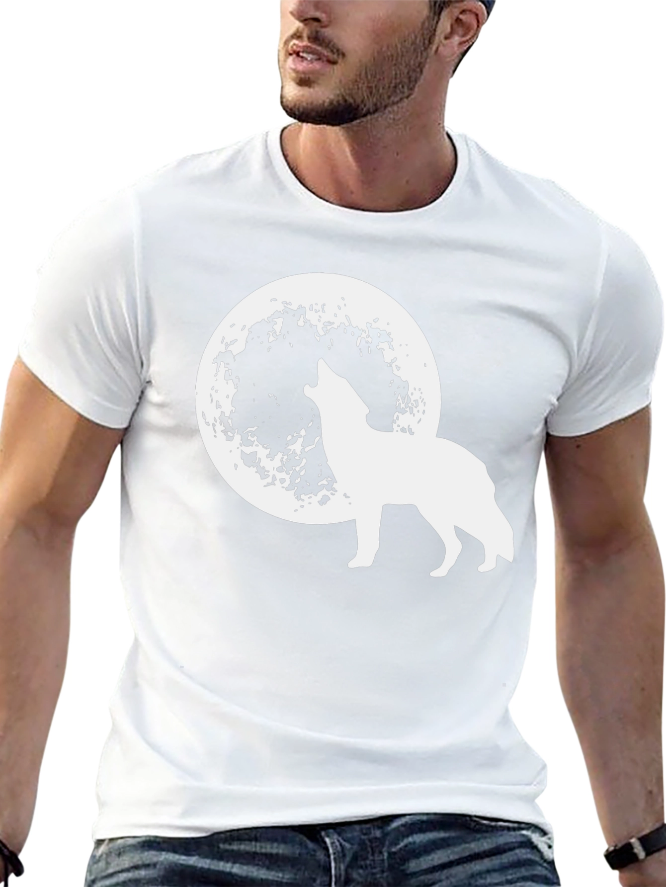 Wolf Moon Graphic Tee - Black Cotton T-Shirt