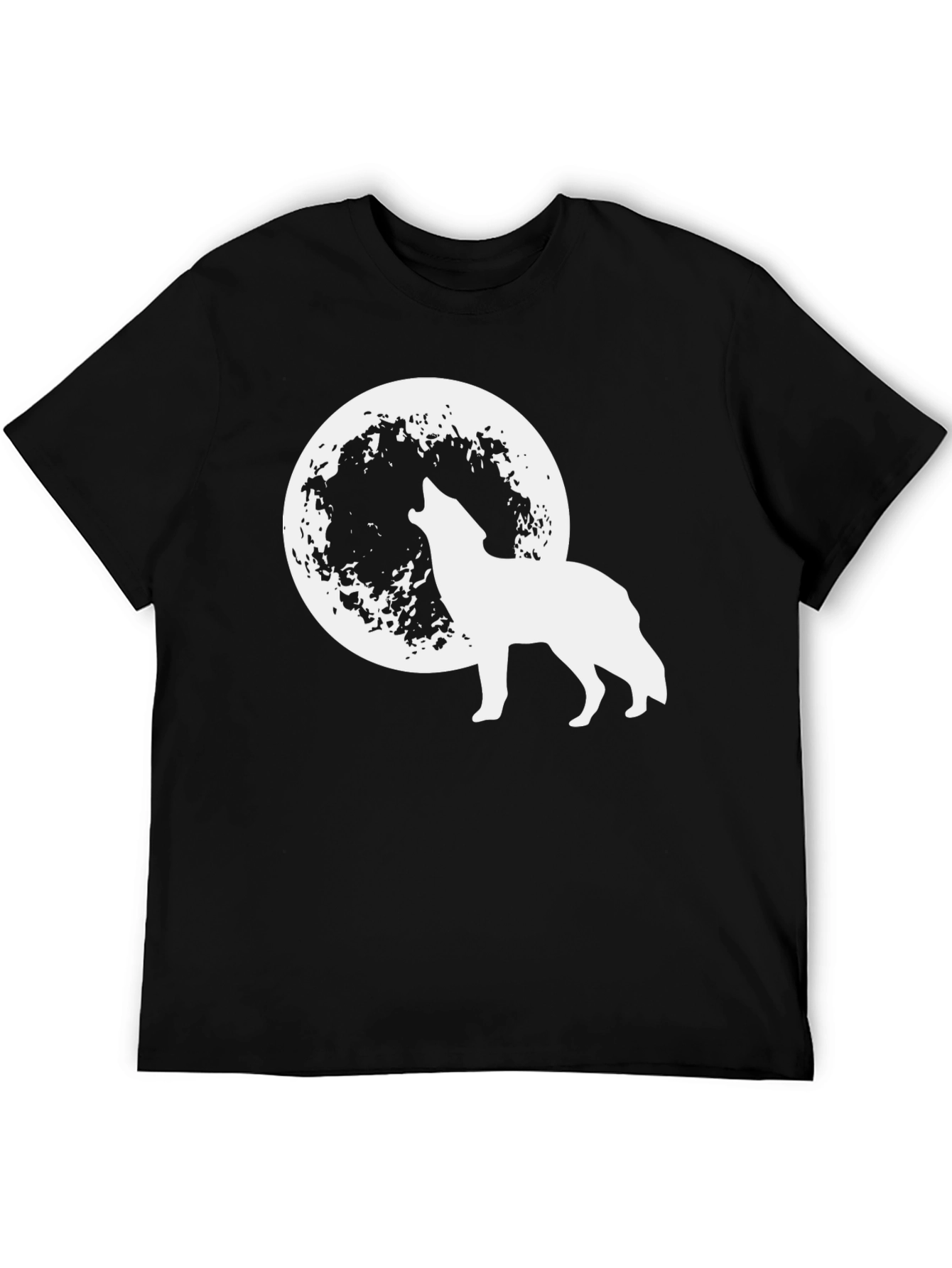 Wolf Moon Graphic Tee - Black Cotton T-Shirt
