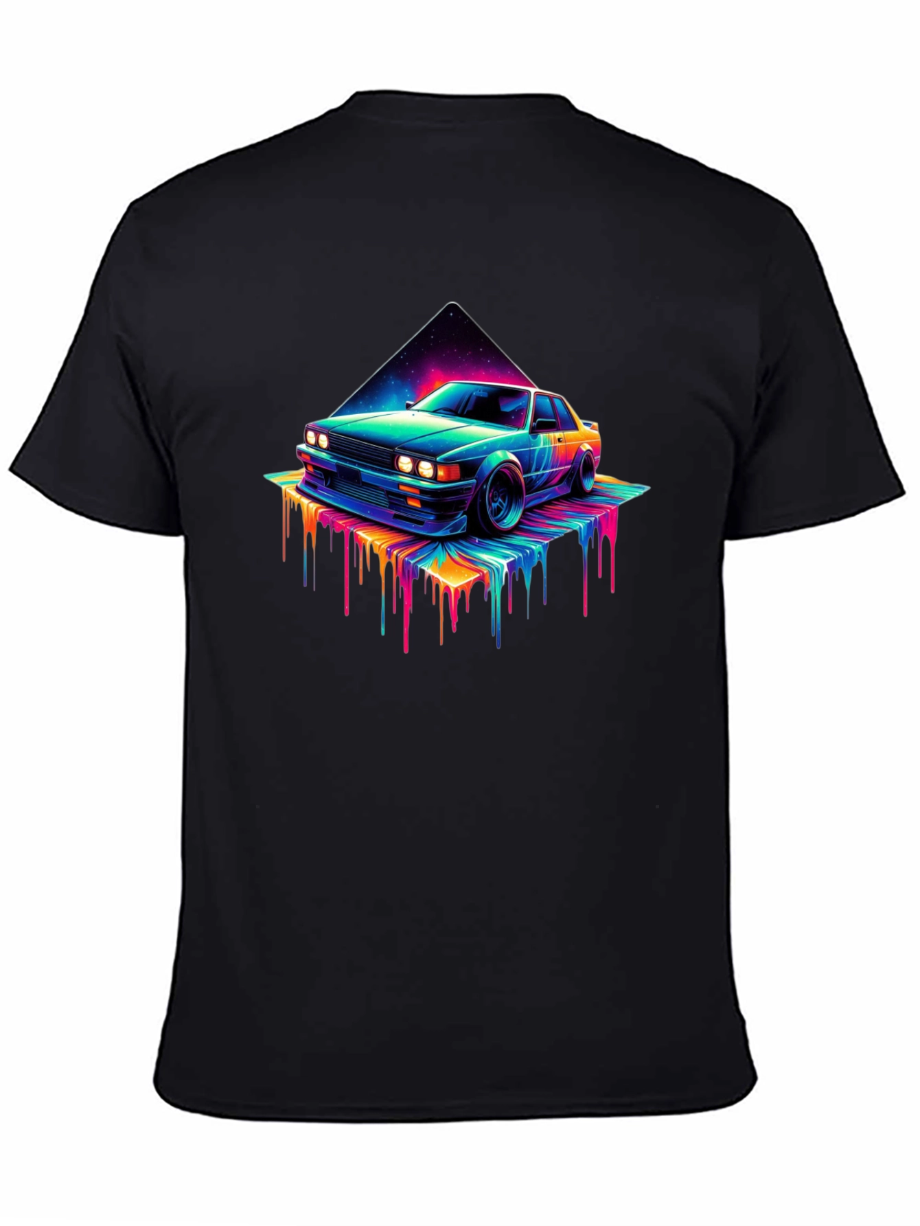 Retro Vaporwave Car T-Shirt - Black