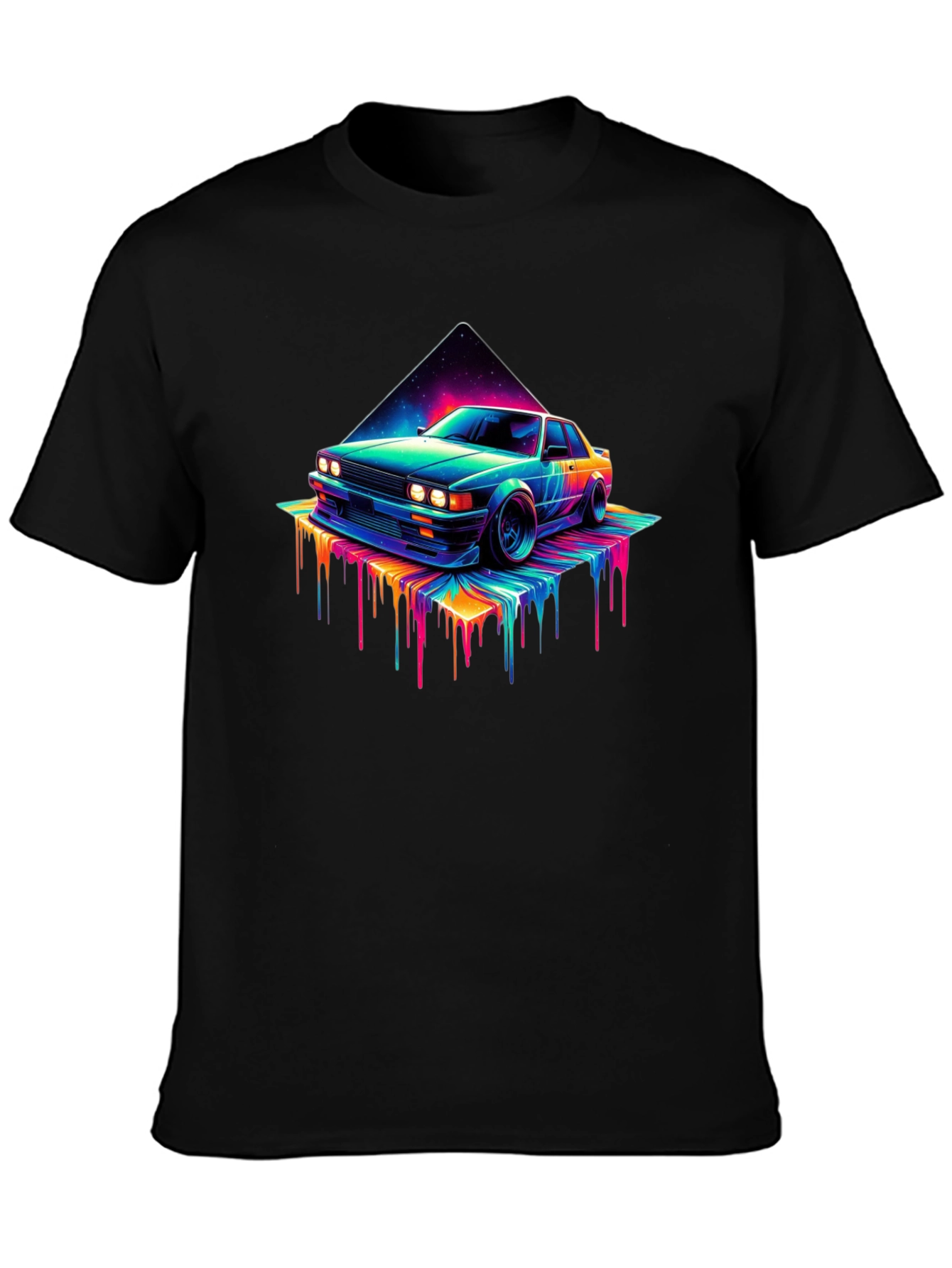 Retro Vaporwave Car T-Shirt - Black
