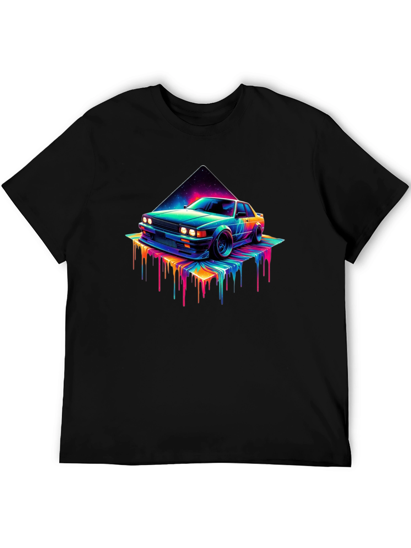Retro Vaporwave Car T-Shirt - Black