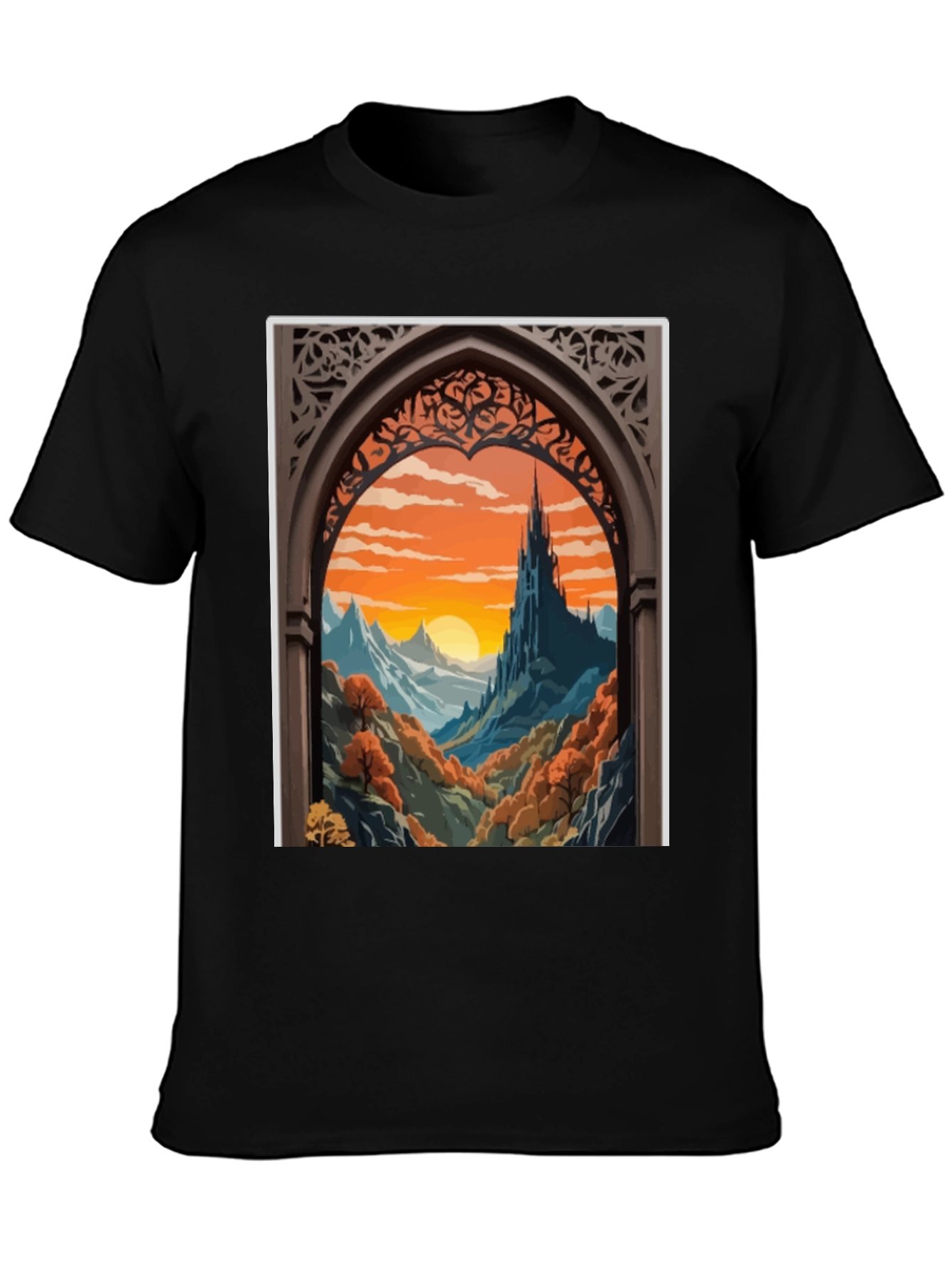 Castle View T-Shirt - Artistic Landscape Tee