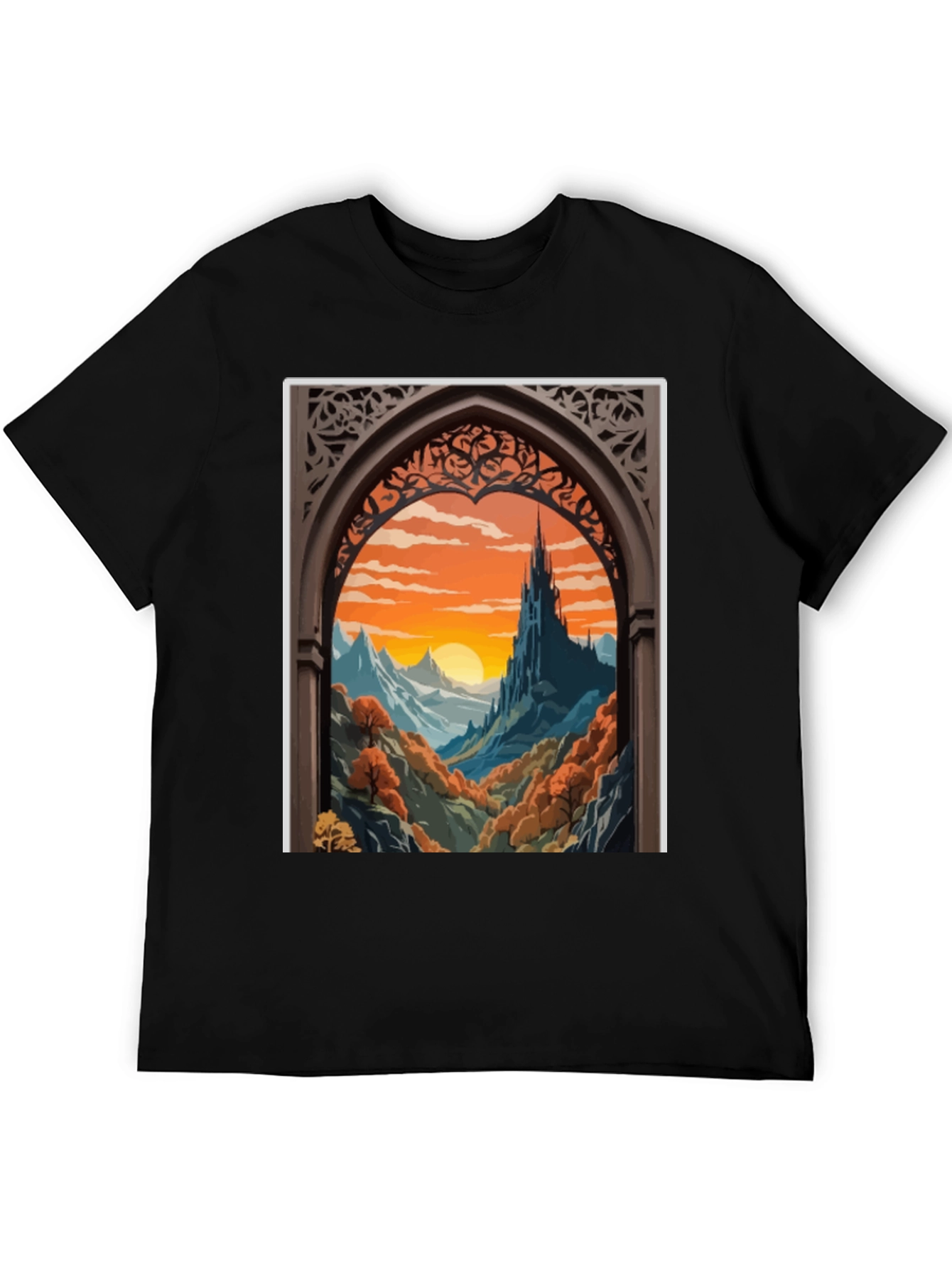 Castle View T-Shirt - Artistic Landscape Tee