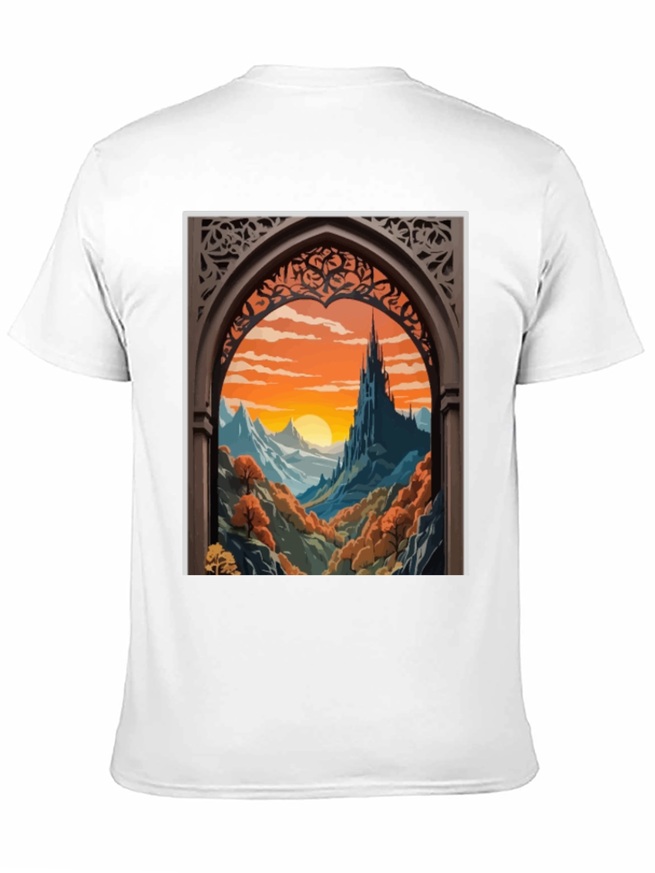 Castle View T-Shirt - Artistic Landscape Tee