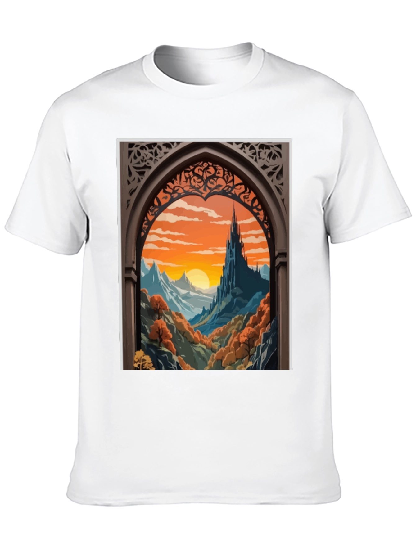 Castle View T-Shirt - Artistic Landscape Tee