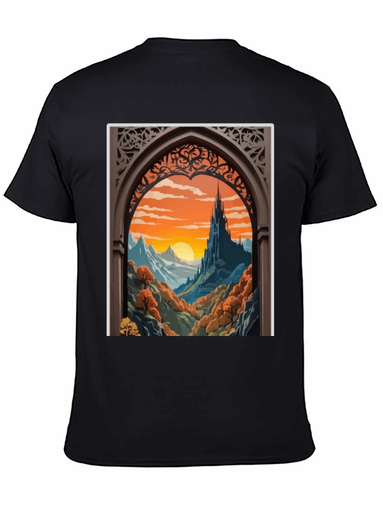 Castle View T-Shirt - Artistic Landscape Tee