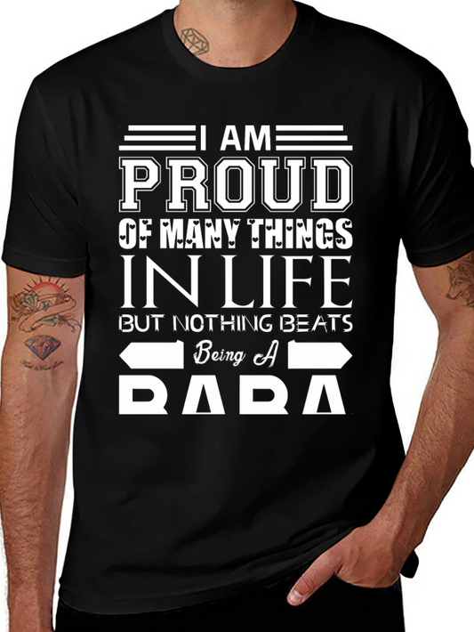 Proud Baba Graphic Tee - Black Cotton T-Shirt
