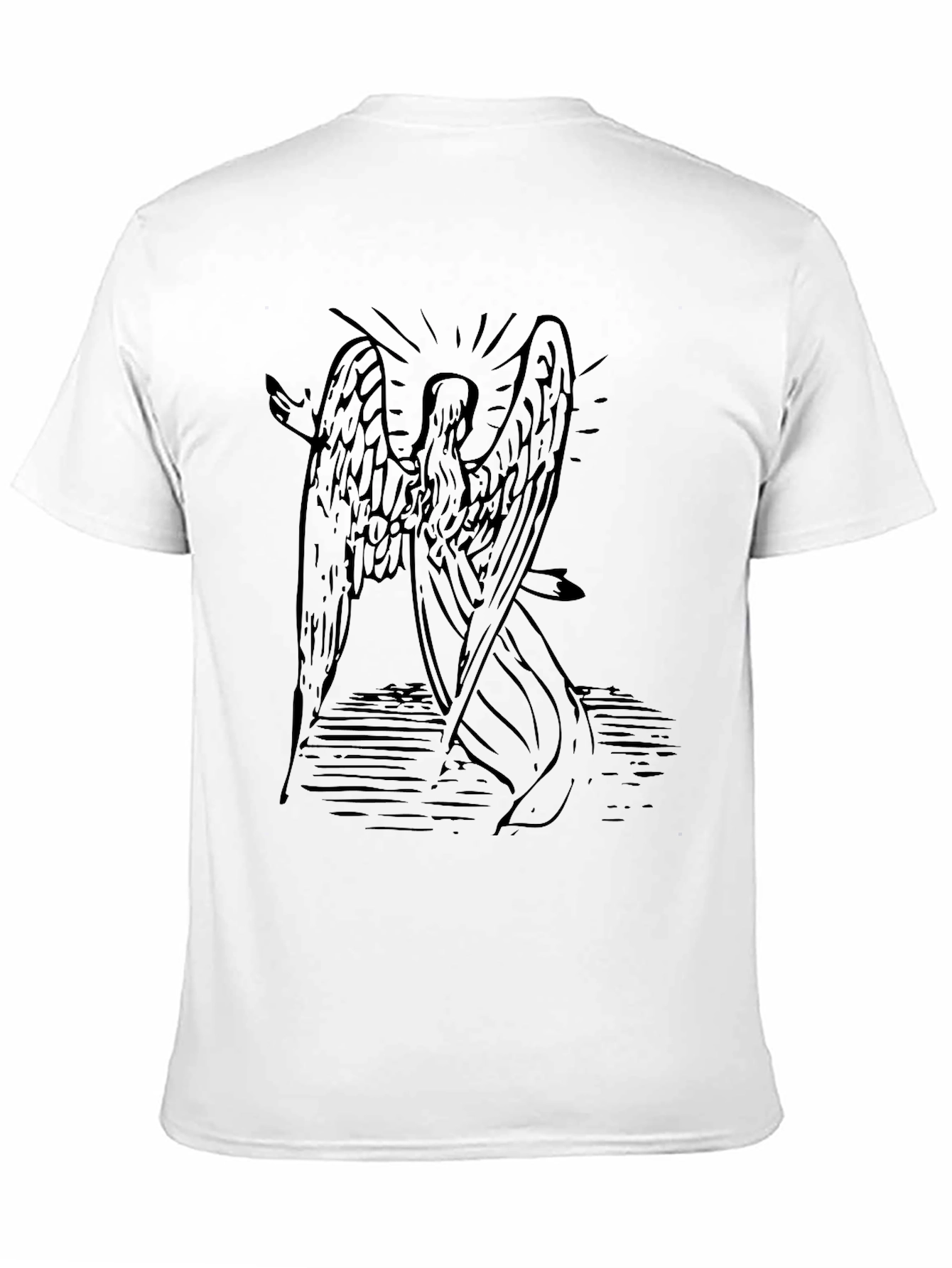 Angel Wings Graphic Print Black T-Shirt