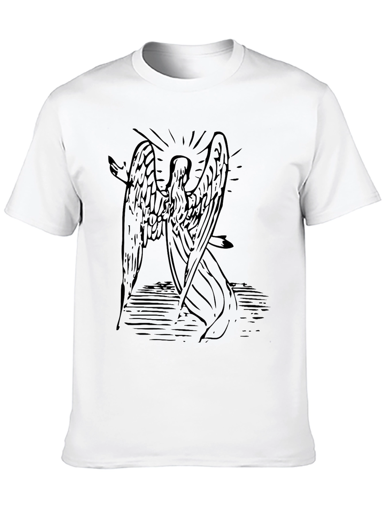 Angel Wings Graphic Print Black T-Shirt