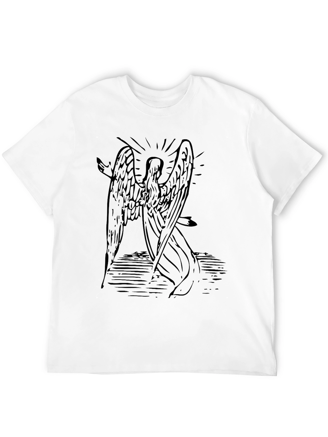 Angel Wings Graphic Print Black T-Shirt