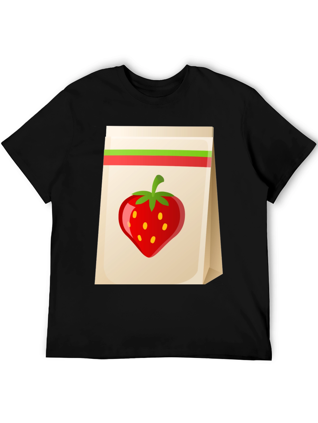 Strawberry Bag Graphic Tee - Cute Fruit Design