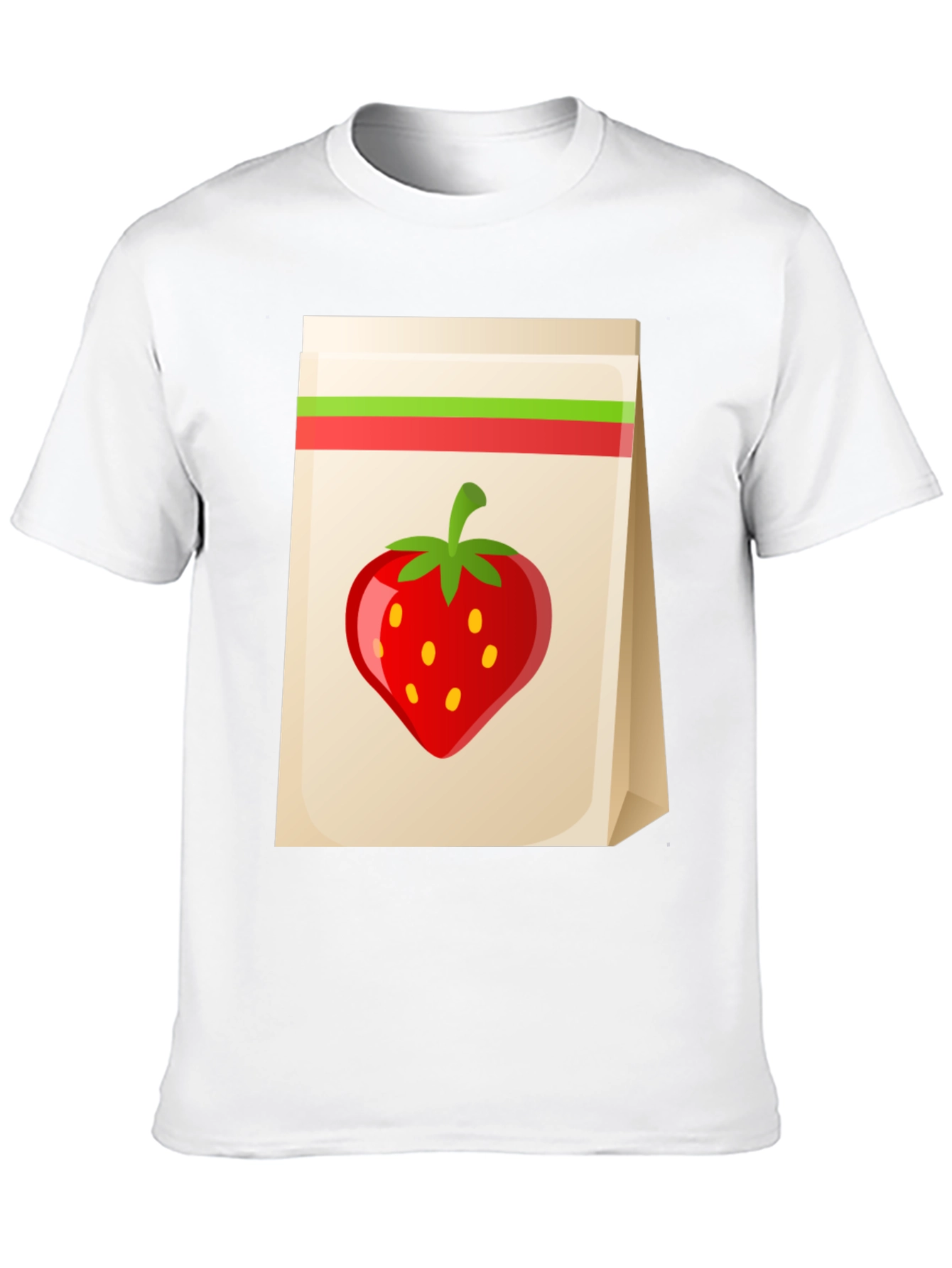 Strawberry Bag Graphic Tee - Cute Fruit Design