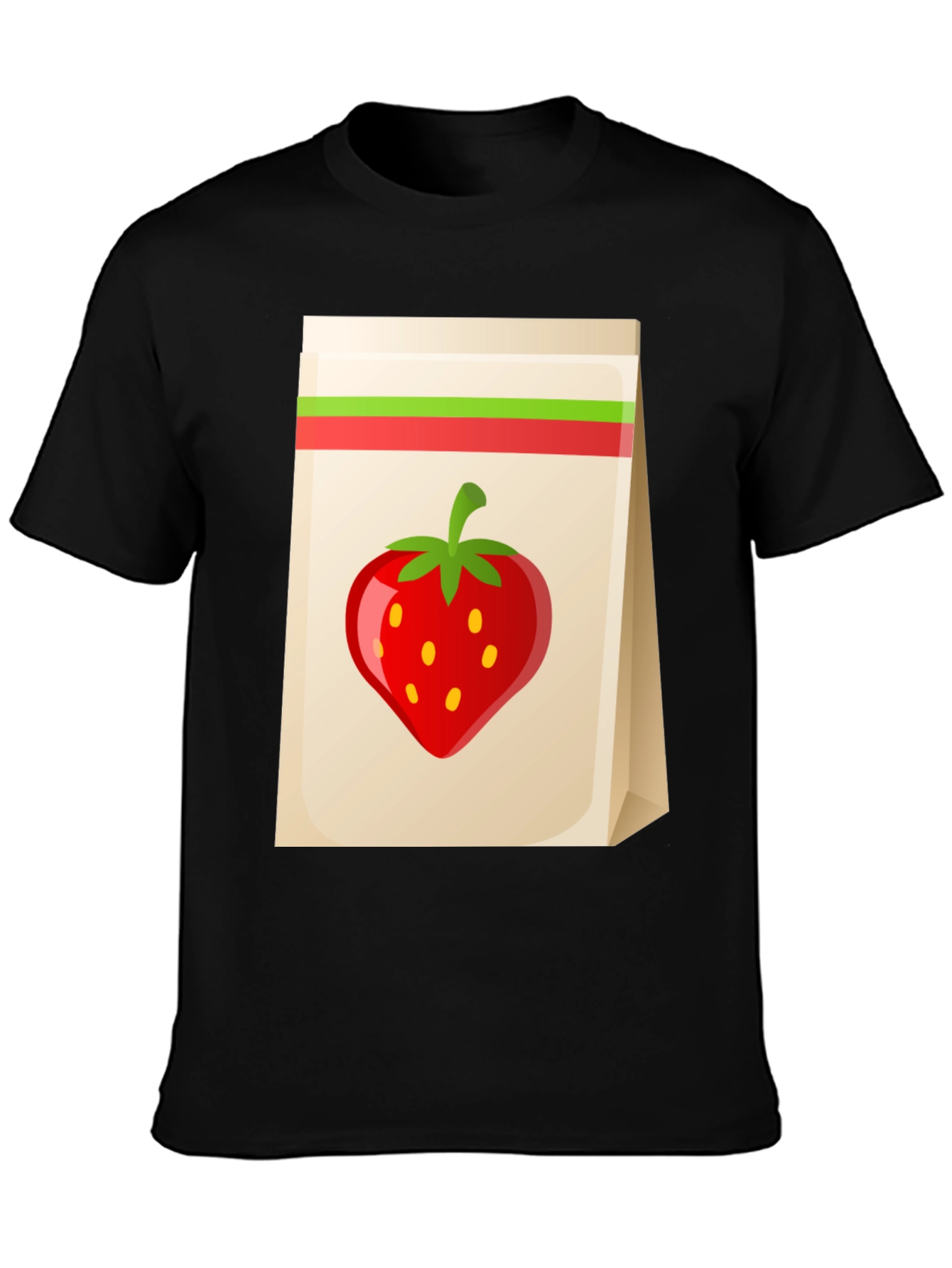 Strawberry Bag Graphic Tee - Cute Fruit Design