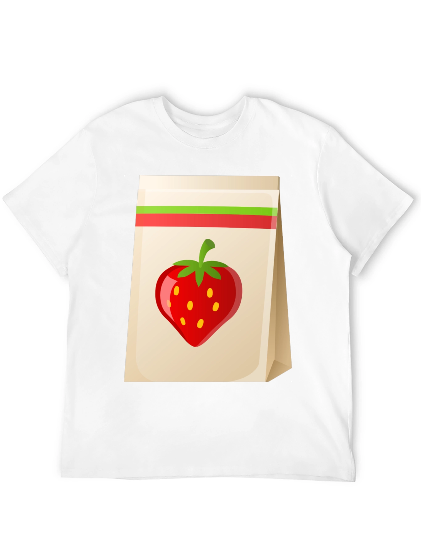 Strawberry Bag Graphic Tee - Cute Fruit Design