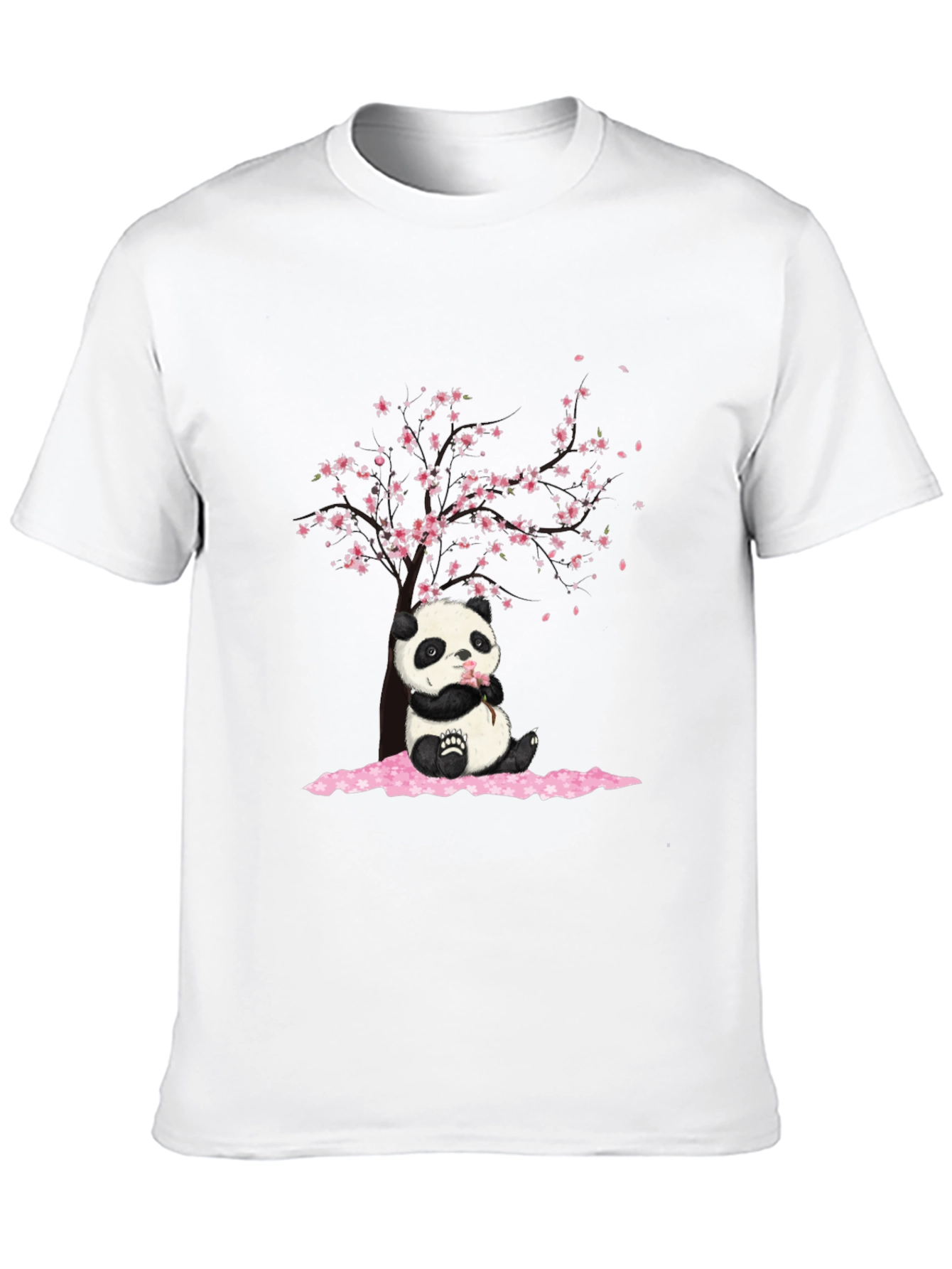 Panda Sakura Black T-Shirt