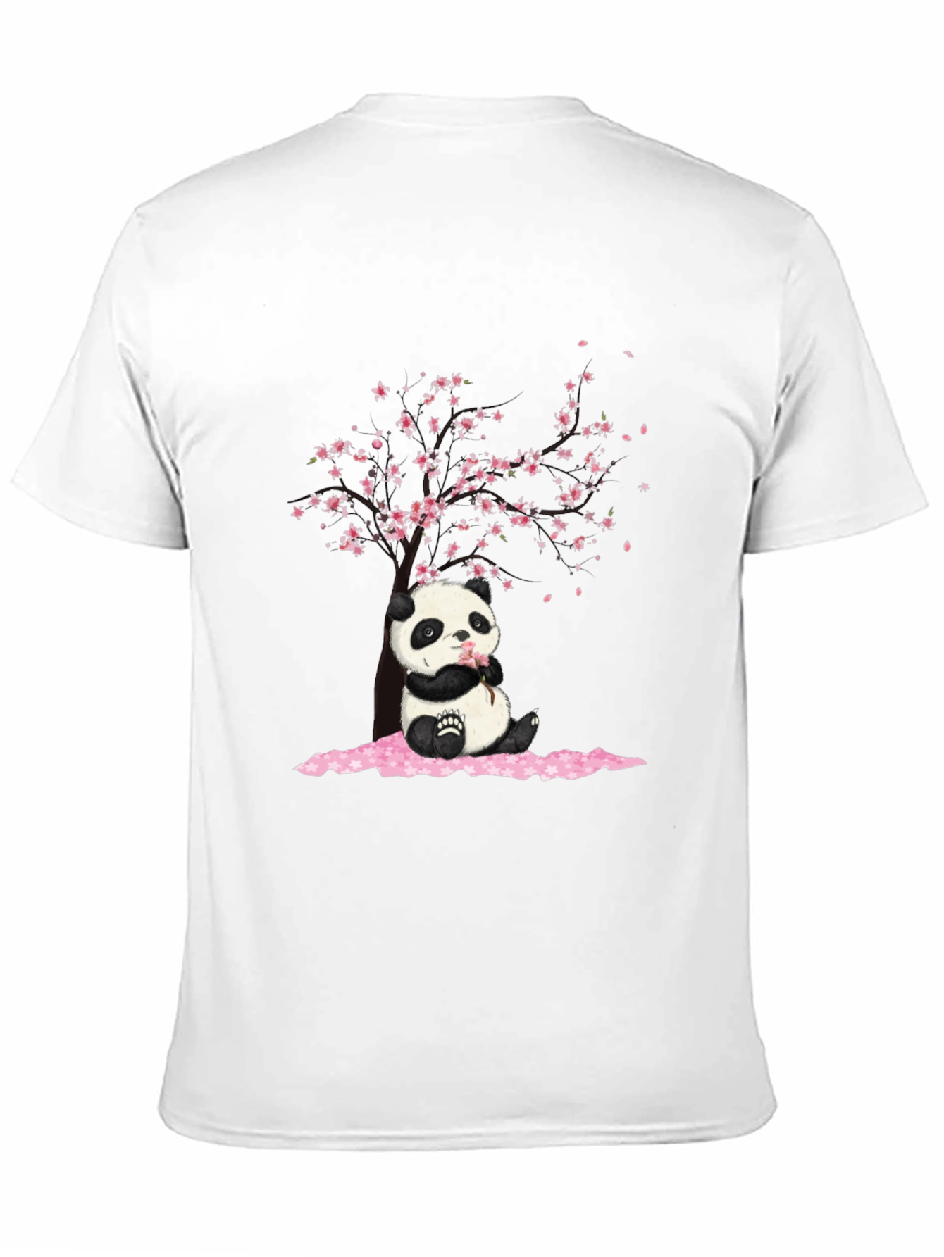 Panda Sakura Black T-Shirt