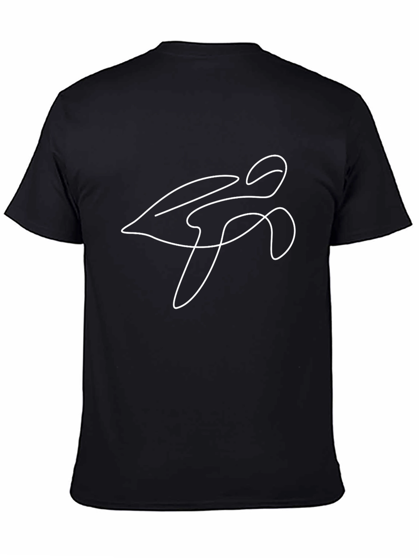 Minimalist Line Art Black T-Shirt