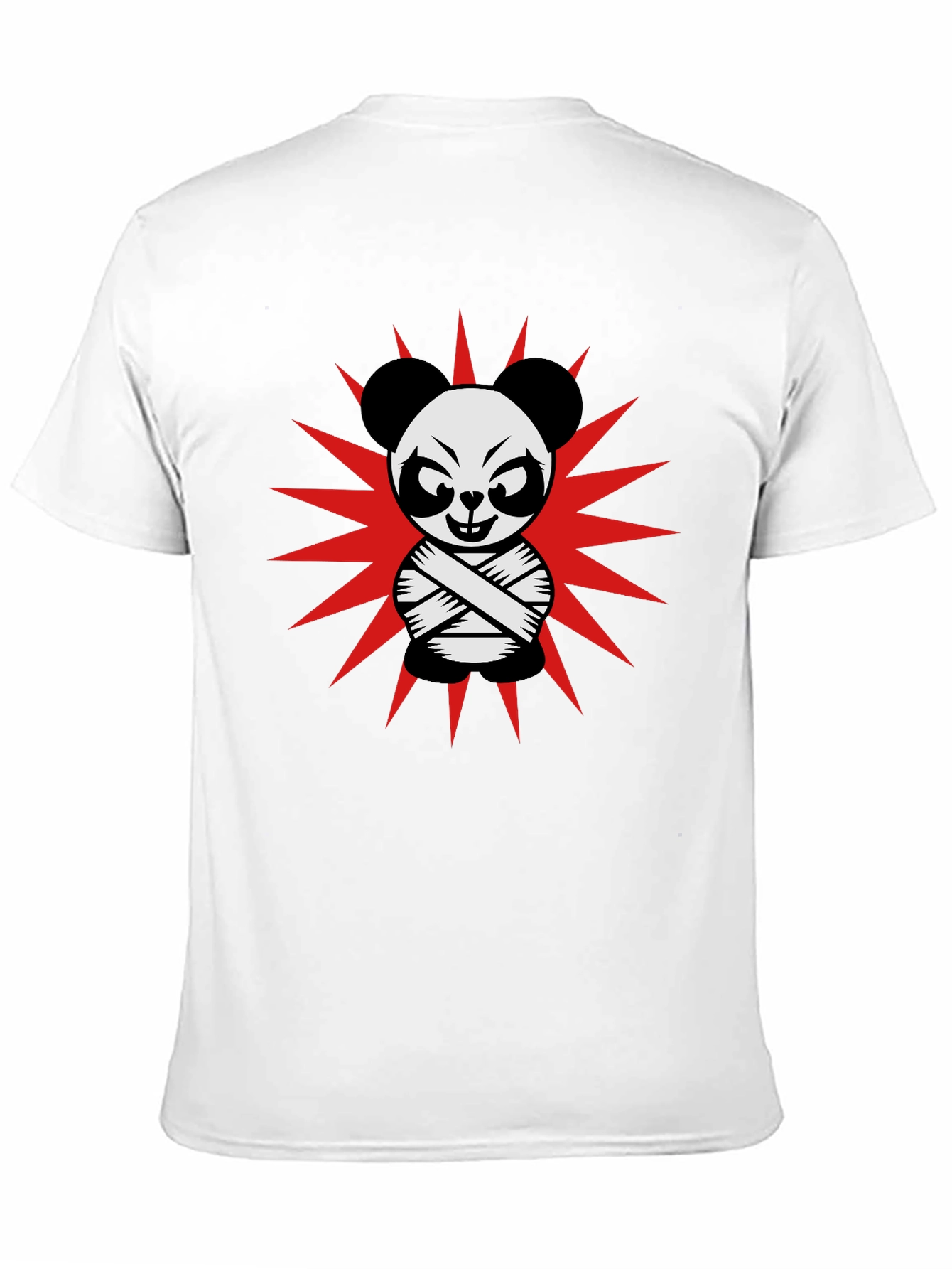 Crazy Panda T-Shirt - Black Cotton Graphic Tee