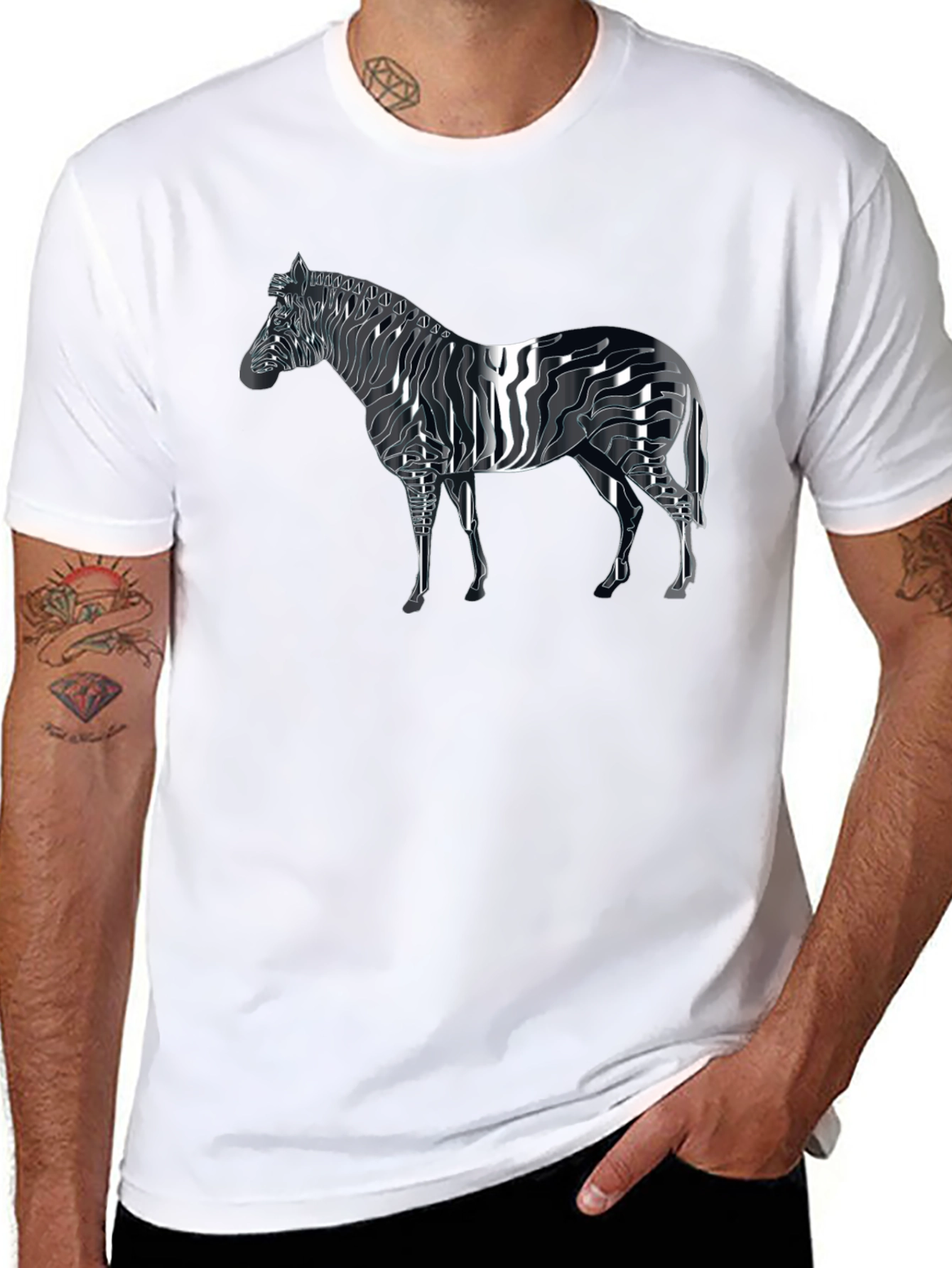 Zebra Graphic T-Shirt - Black