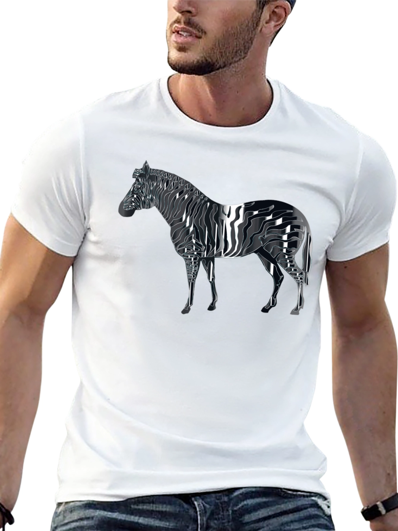 Zebra Graphic T-Shirt - Black