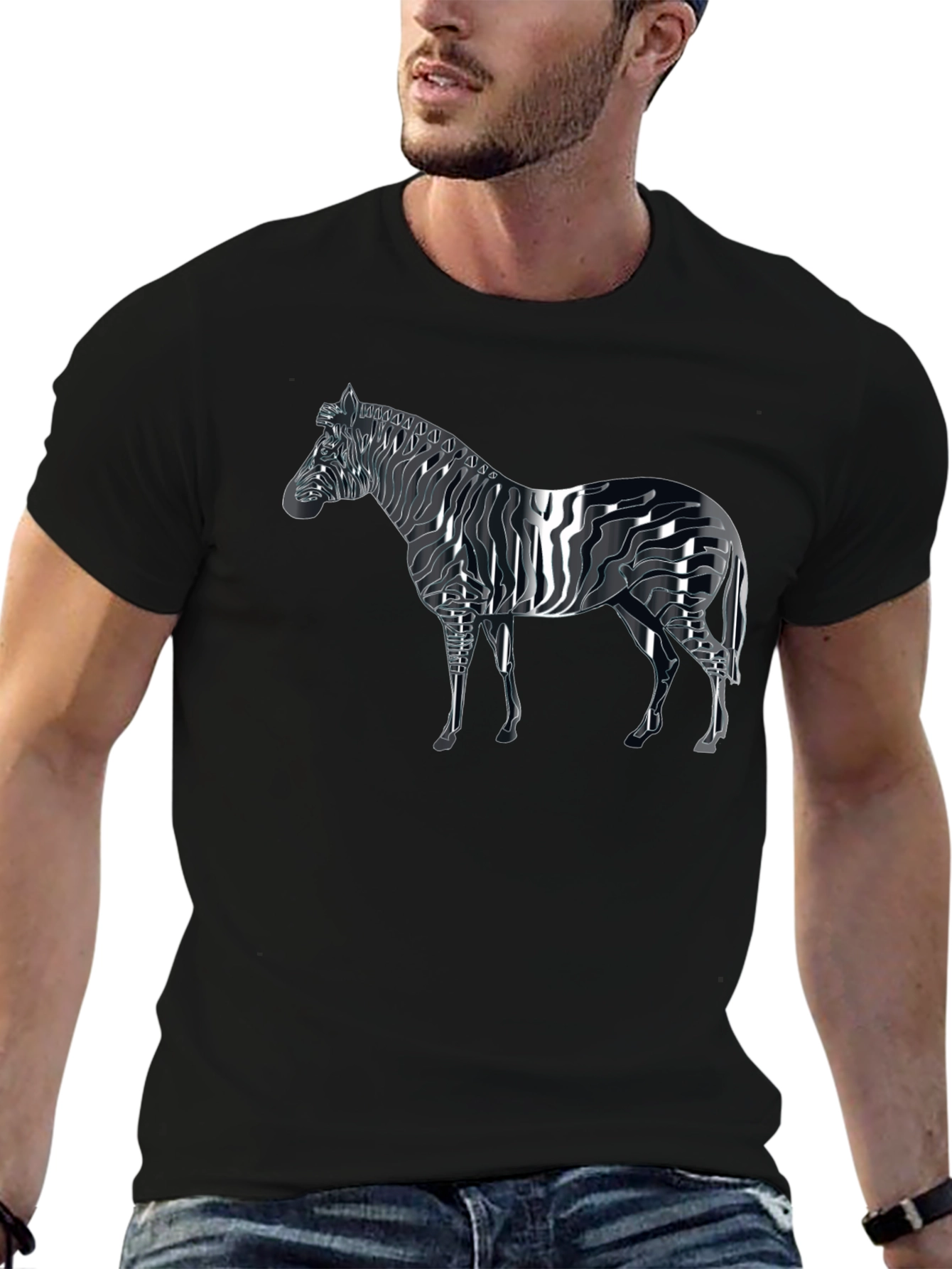 Zebra Graphic T-Shirt - Black