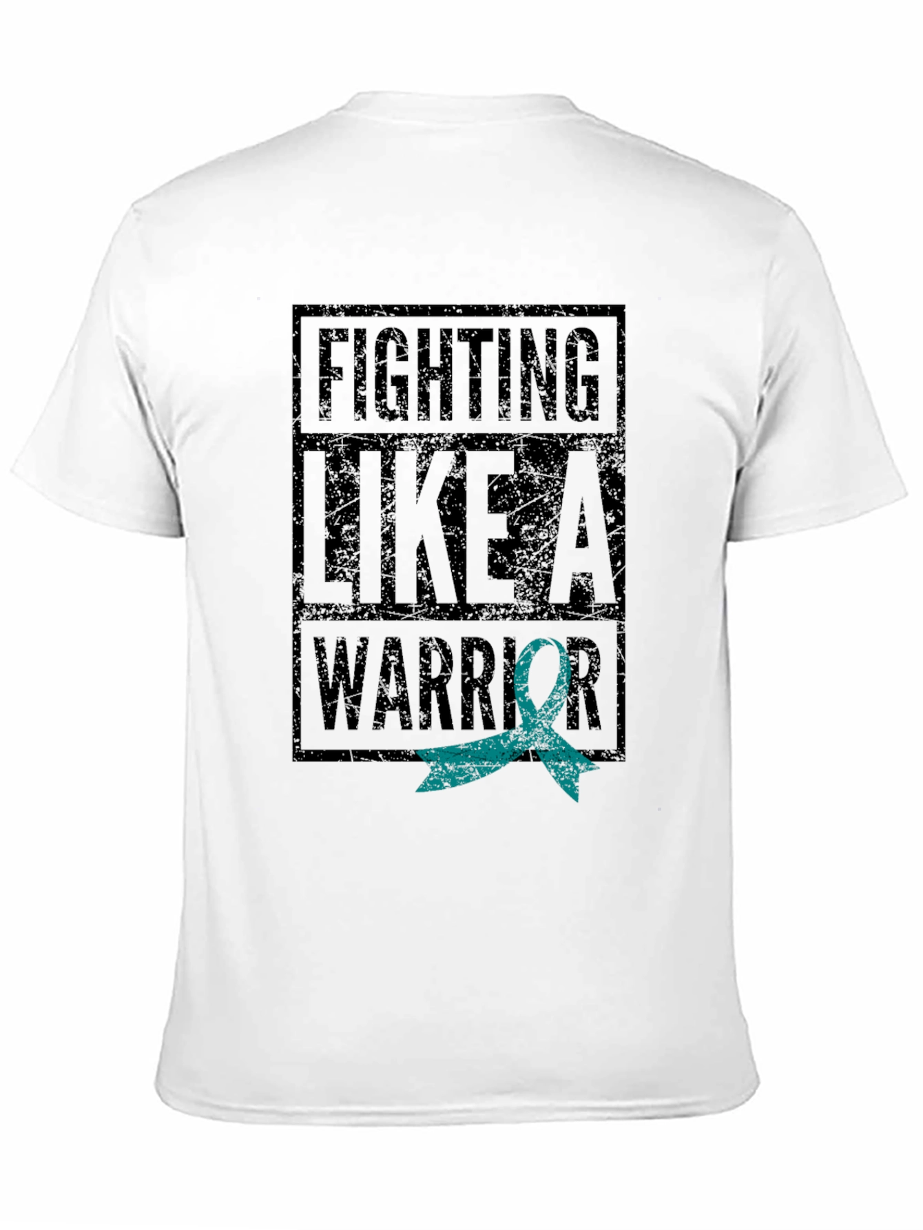Fighting Like a Warrior Teal Ribbon Graphic T-Shirt