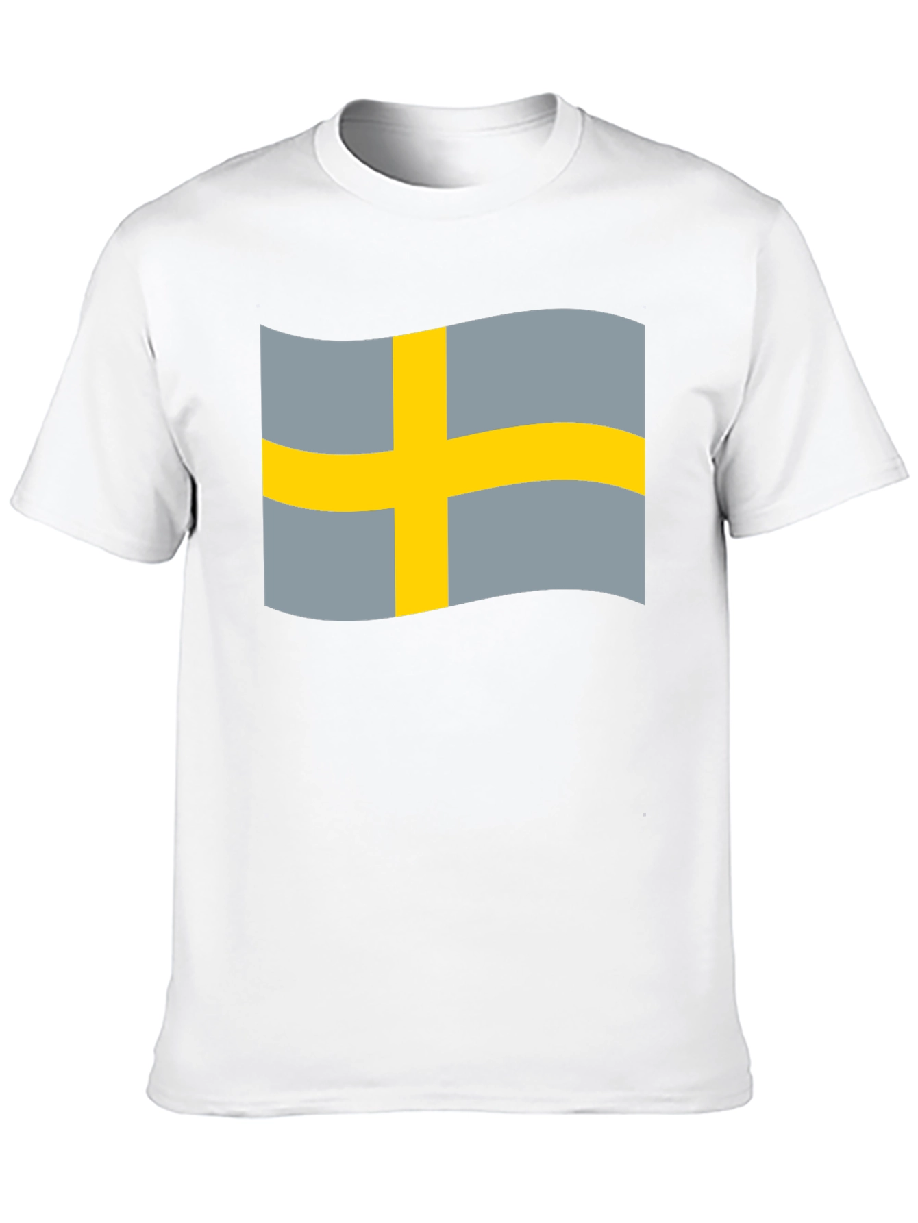Sweden Flag Graphic Tee - Black Cotton Blend