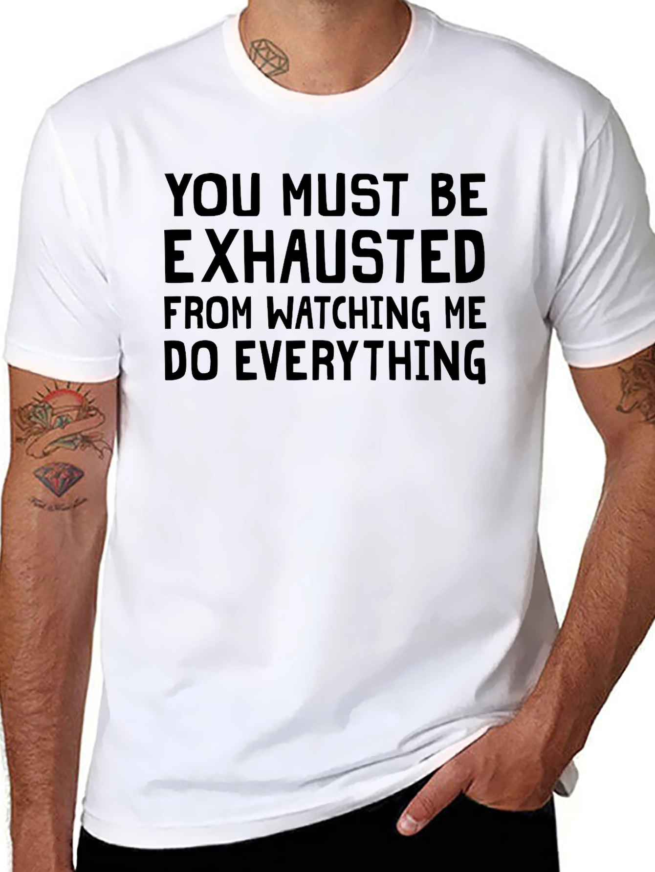 Exhausted Watching Me Graphic Tee