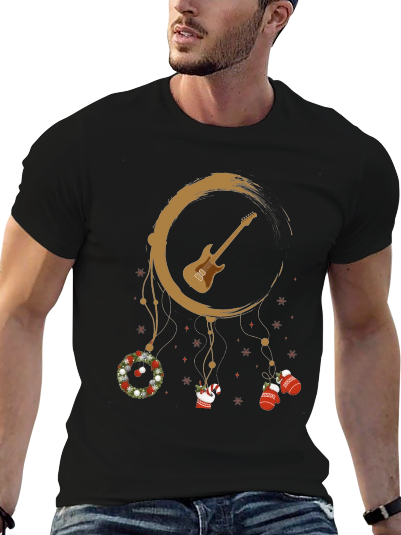 Festive Guitar Dreamcatcher Graphic Tee