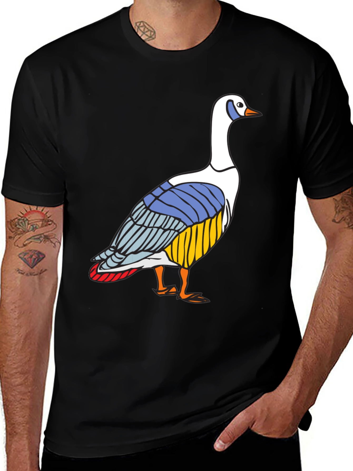 Goose Graphic Tee - Stylish Black Cotton T-Shirt