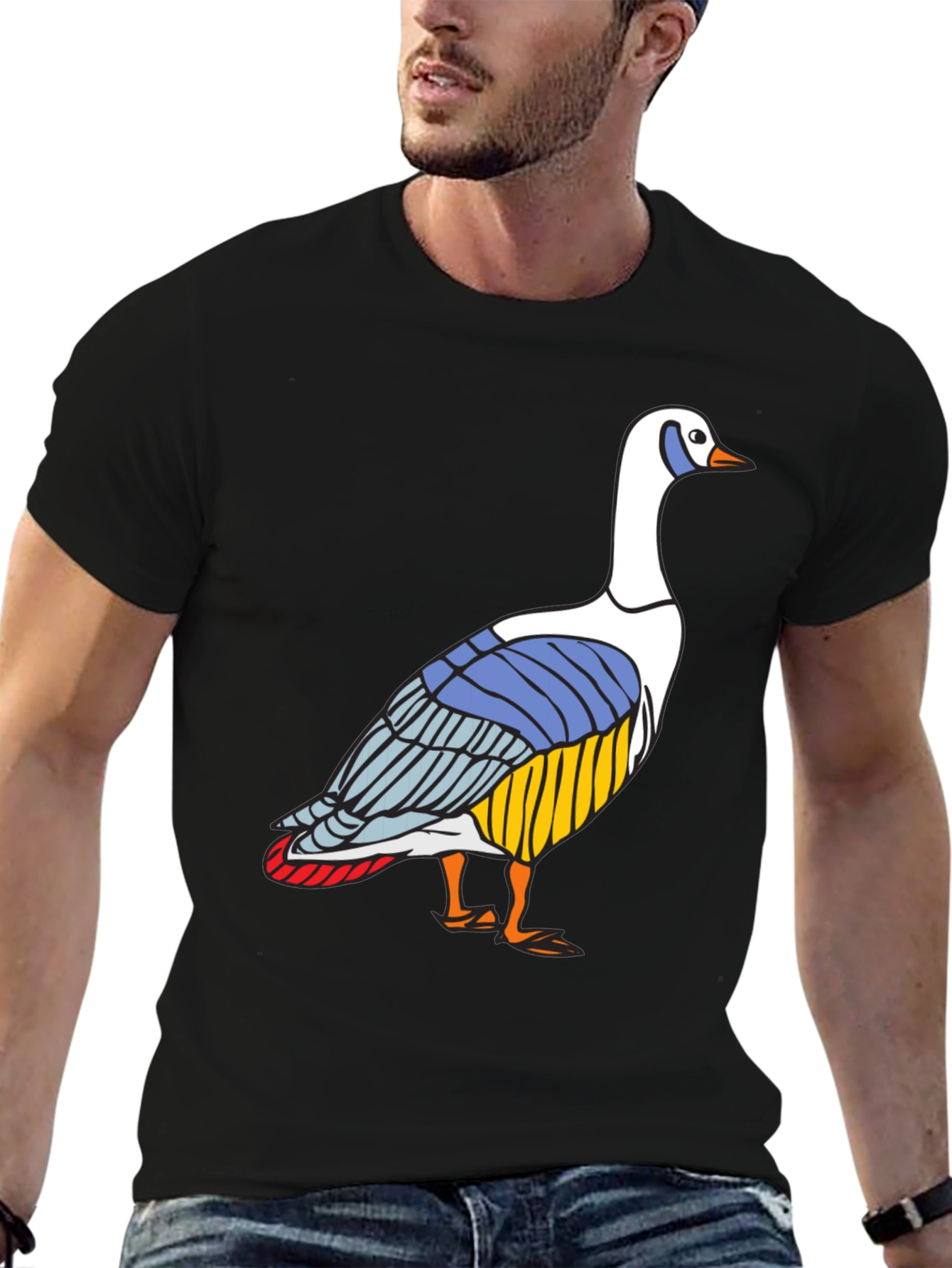 Goose Graphic Tee - Stylish Black Cotton T-Shirt