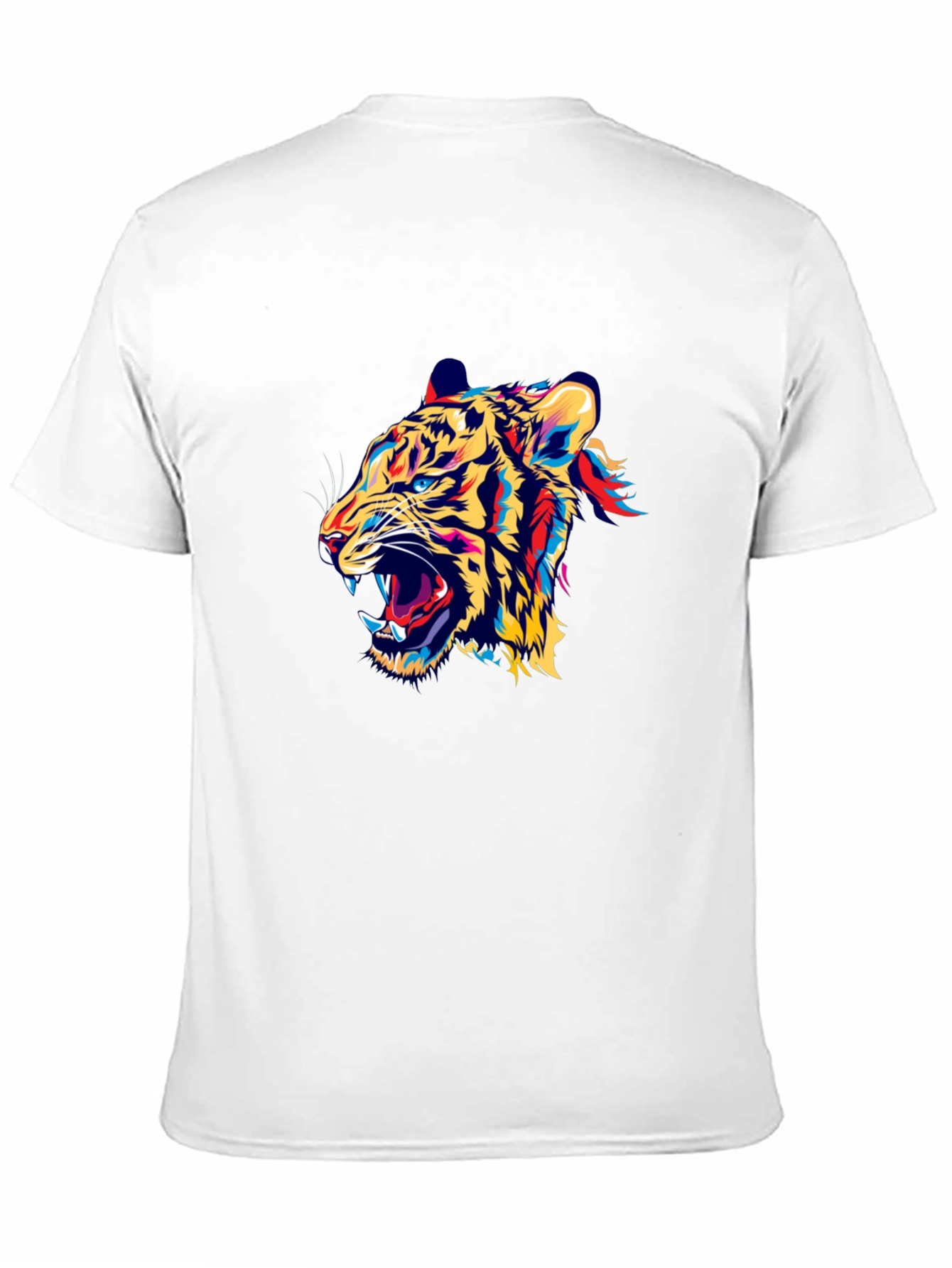 Bold Tiger Graphic Print Black Crew Neck T-Shirt