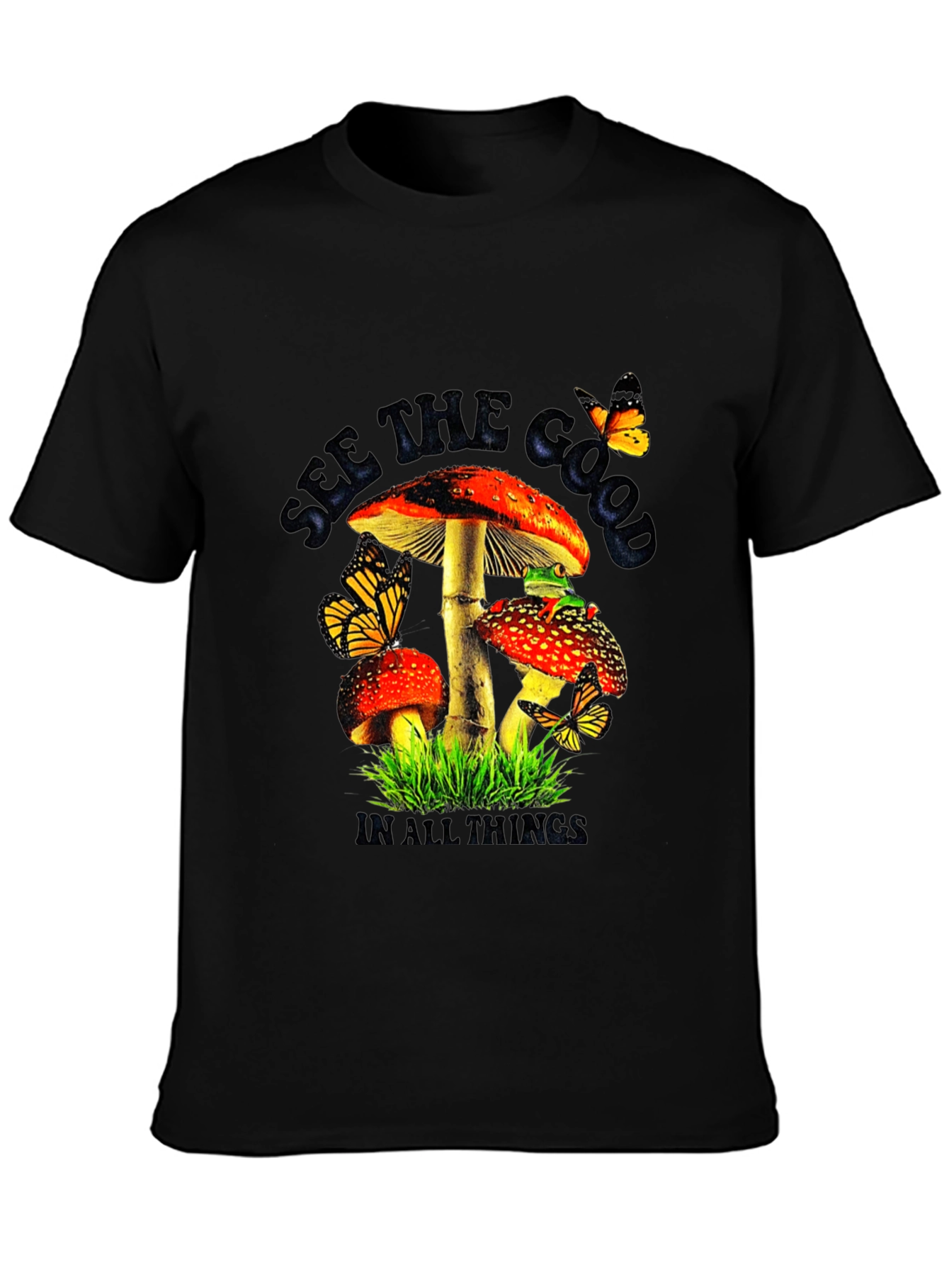 Mushroom & Butterfly Graphic Tee