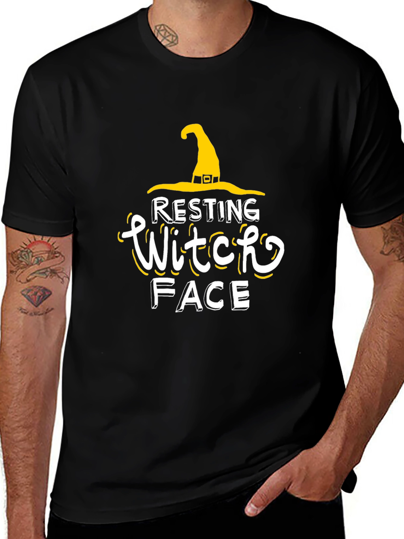 Resting Witch Face Halloween Tee