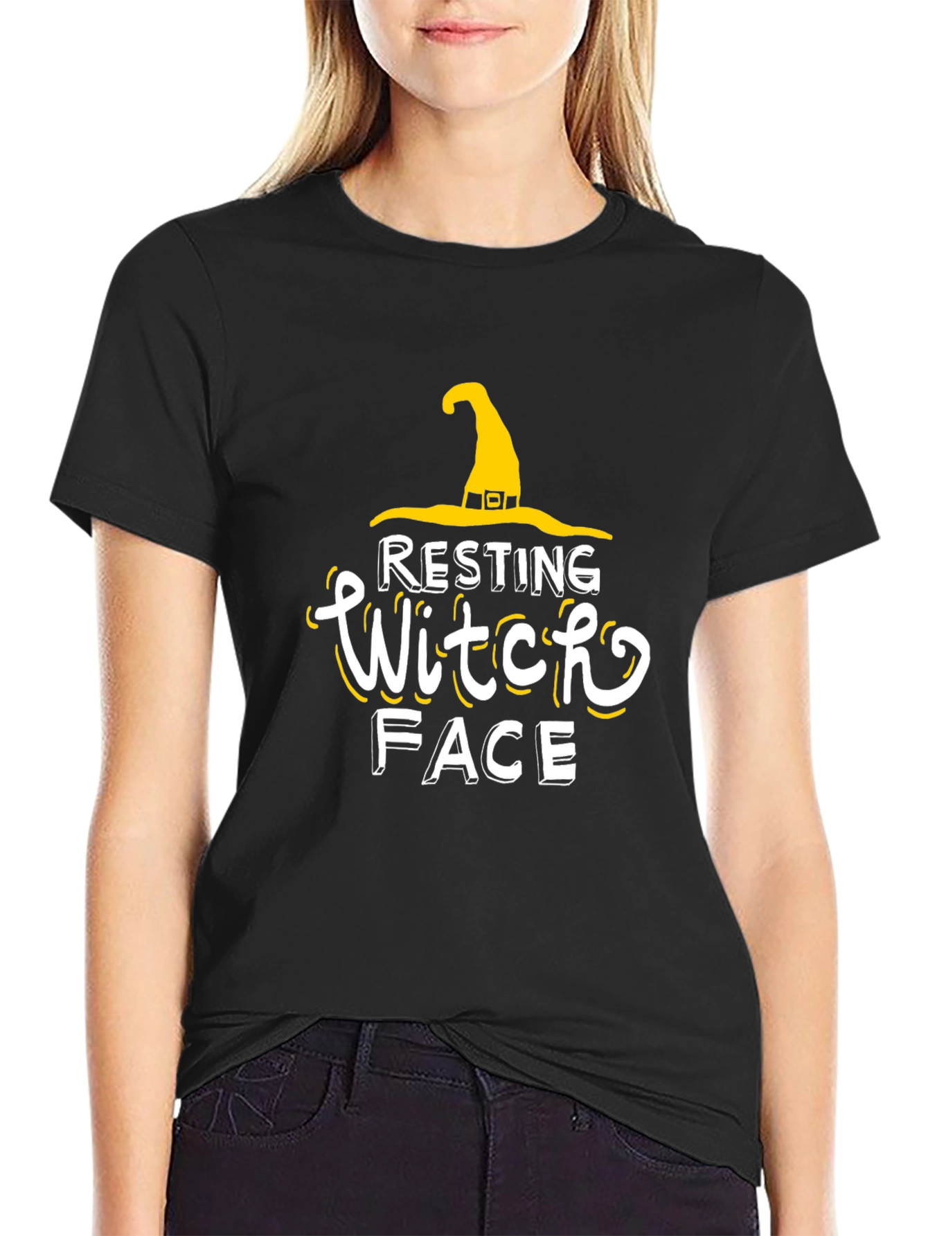 Resting Witch Face Halloween Tee