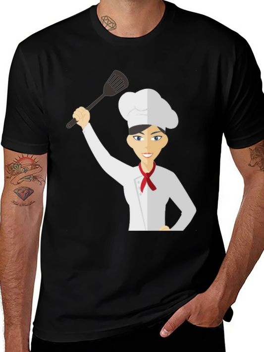 Chef Woman T-Shirt Funny Cartoon
