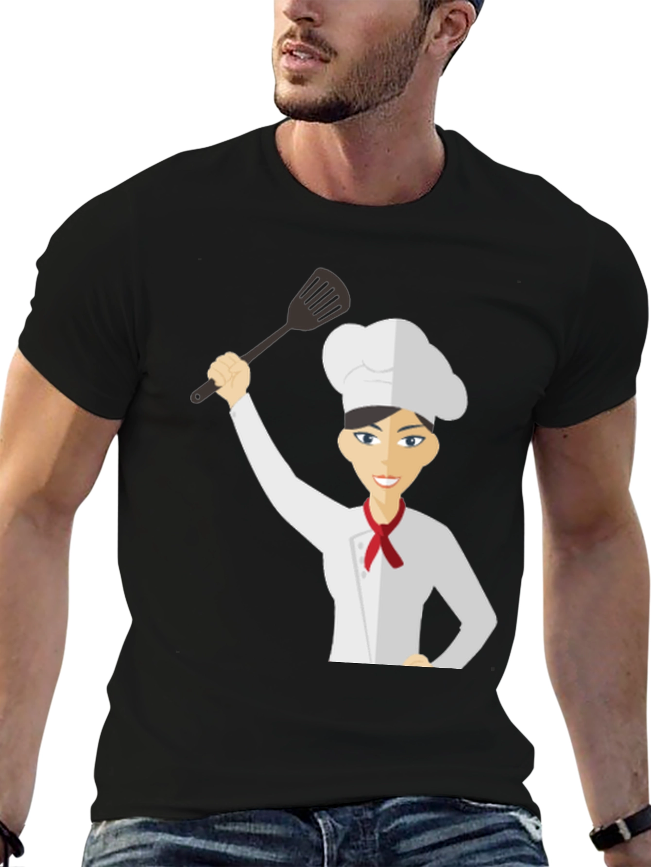 Chef Woman T-Shirt Funny Cartoon
