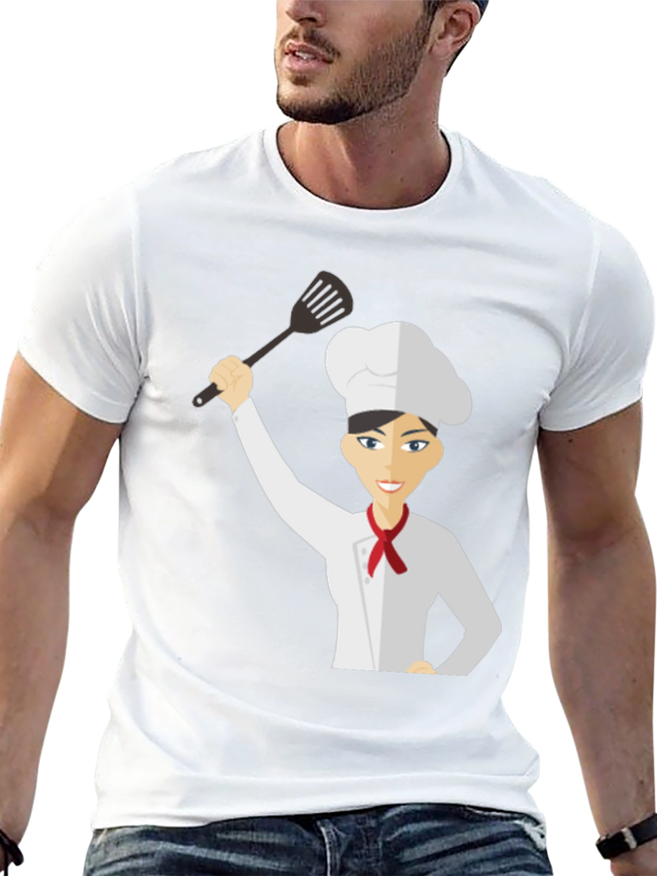 Chef Woman T-Shirt Funny Cartoon