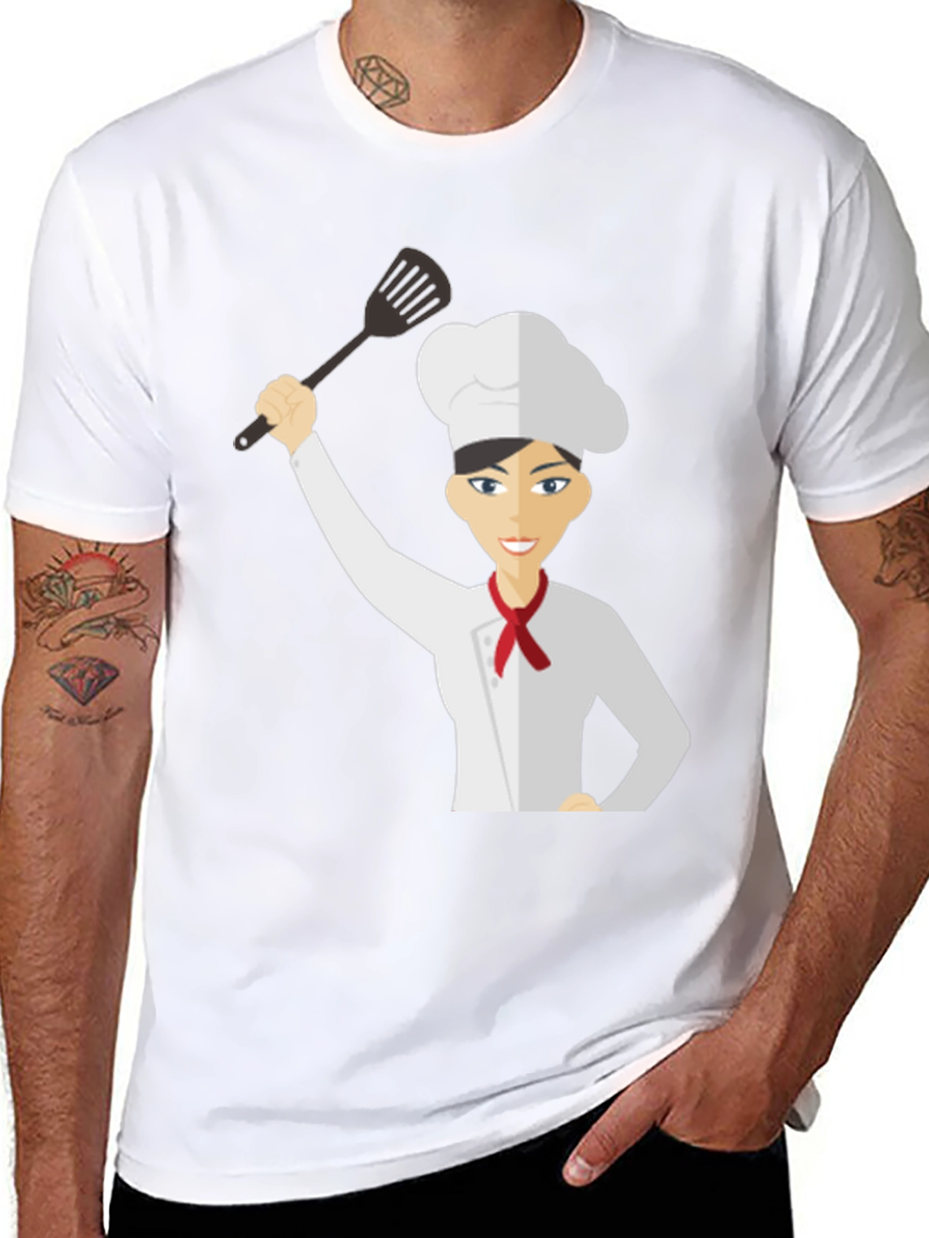 Chef Woman T-Shirt Funny Cartoon