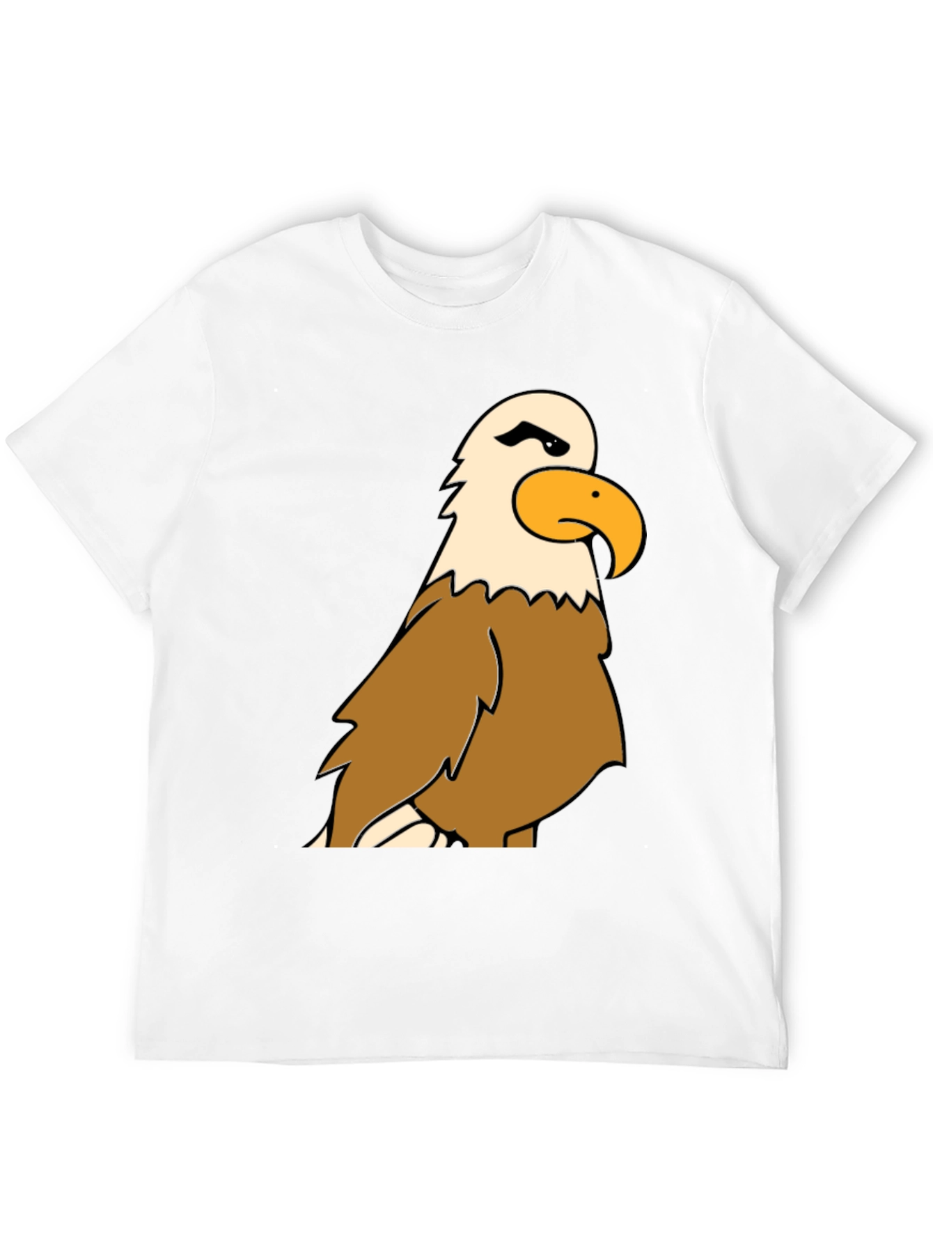 Bald Eagle Cartoon Graphic Black T-Shirt