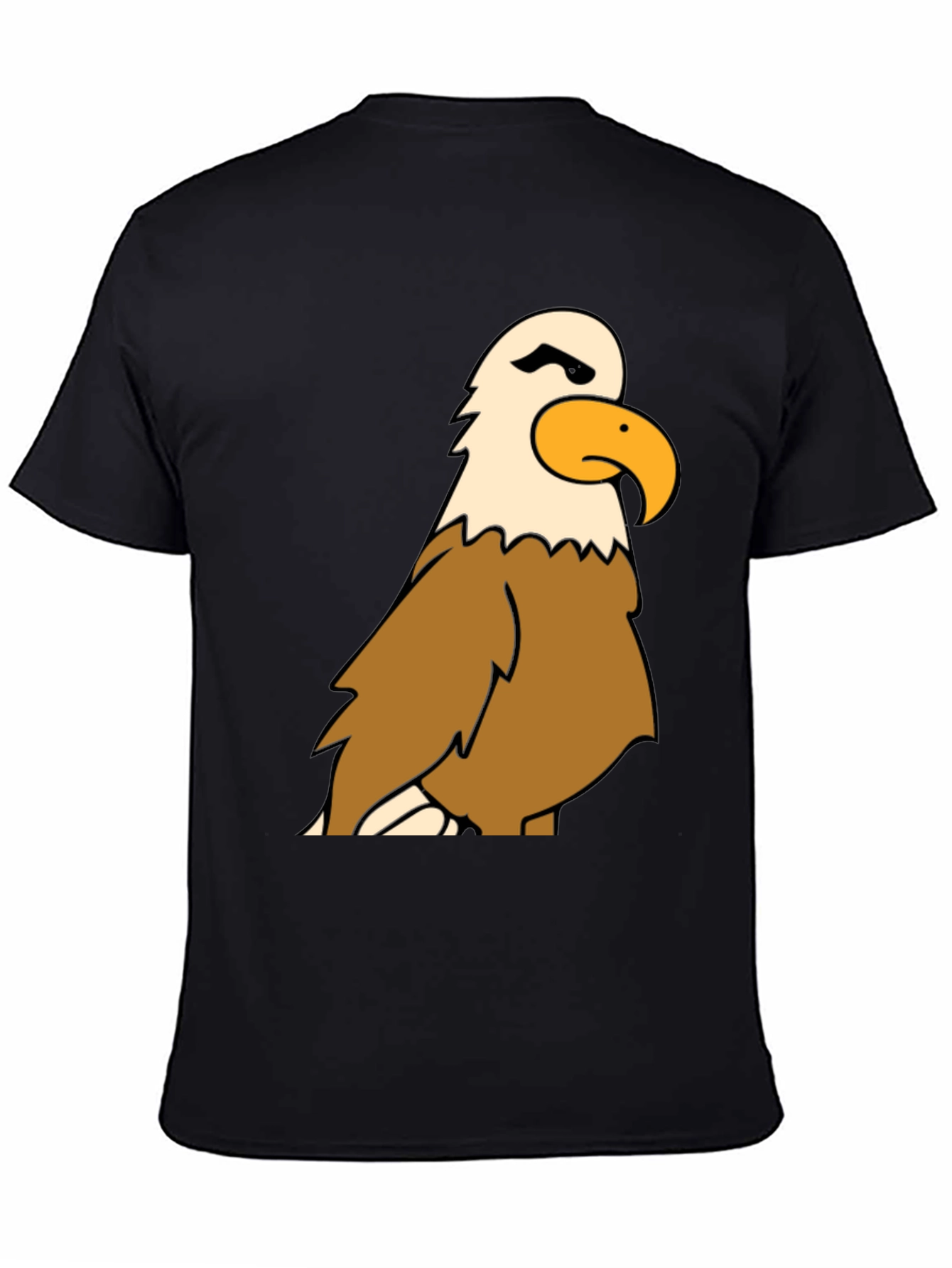 Bald Eagle Cartoon Graphic Black T-Shirt