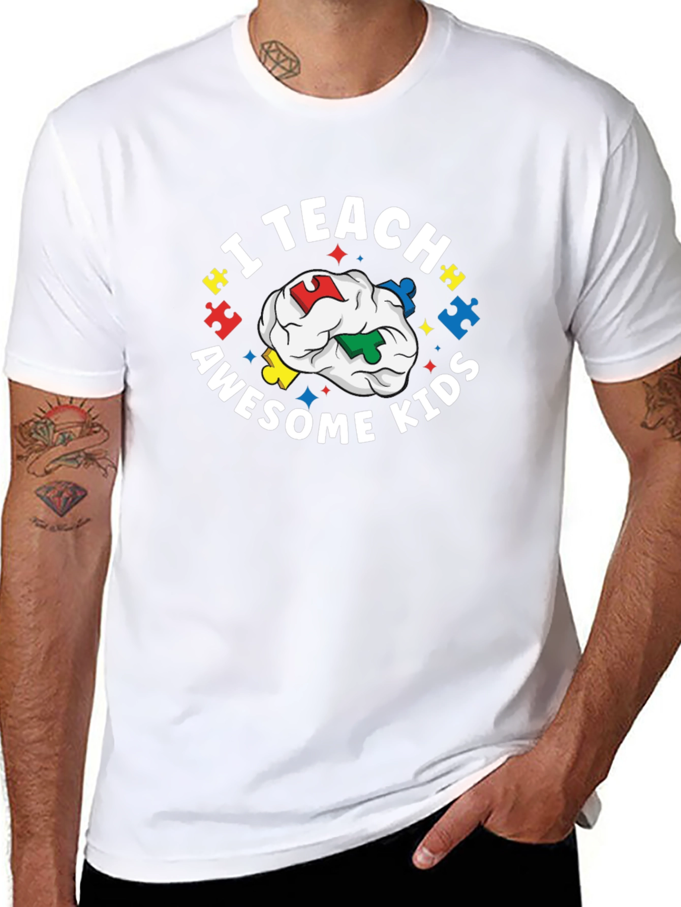 I Teach Awesome Kids Black Tee