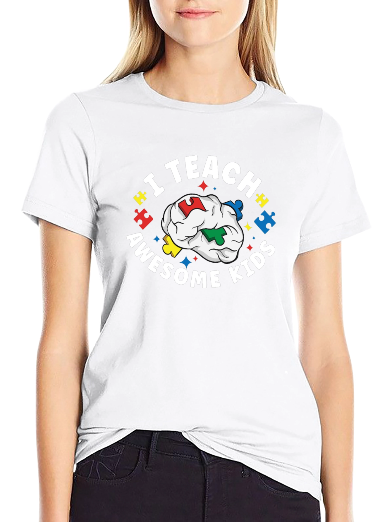 I Teach Awesome Kids Black Tee