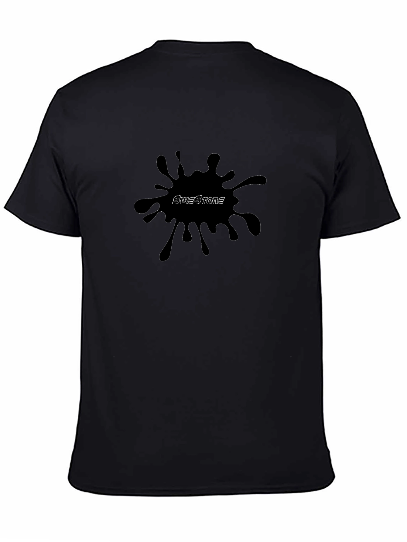 Mens Black Graphic Tee - Ink Splash Design